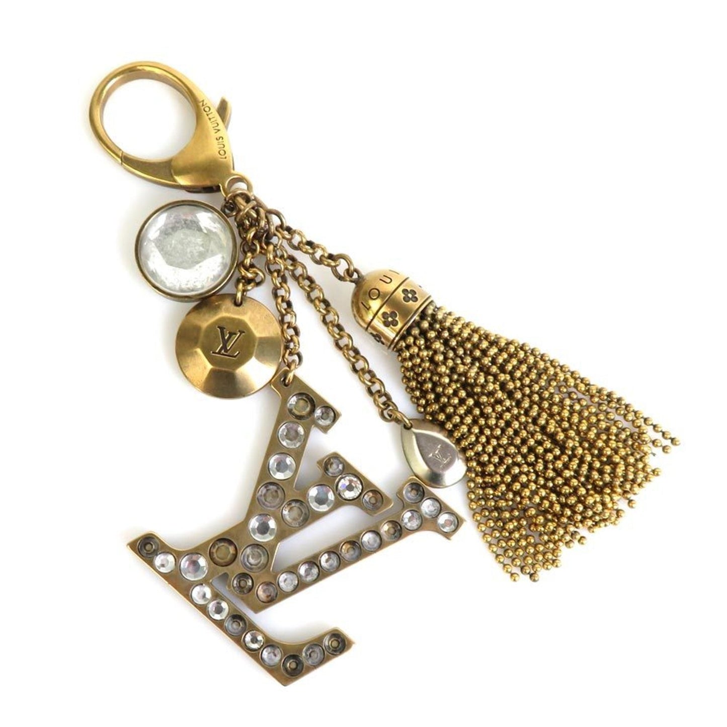 LOUIS VUITTON Charm Bijoux Sac Calypse Keychain Metal/Rhinestone Gold/Silver Women's M65724
