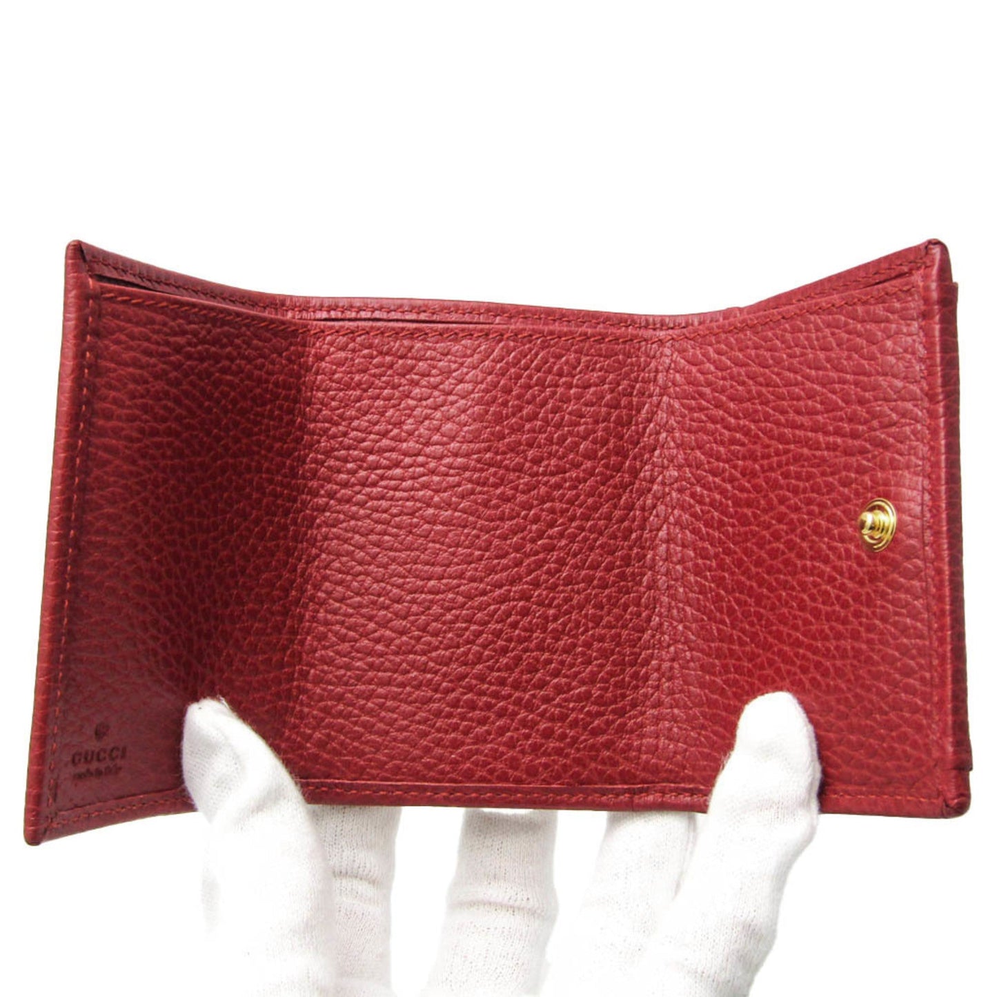Gucci Red Color Leather Wallet (Tri-Fold) ( )