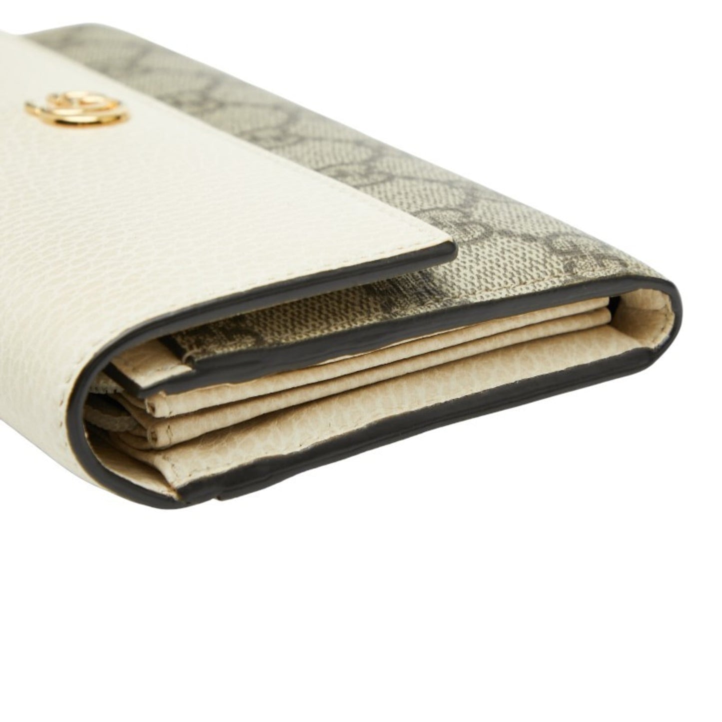 Gucci Beige White Pvc Leather Long Wallet (Bi-Fold) ( )