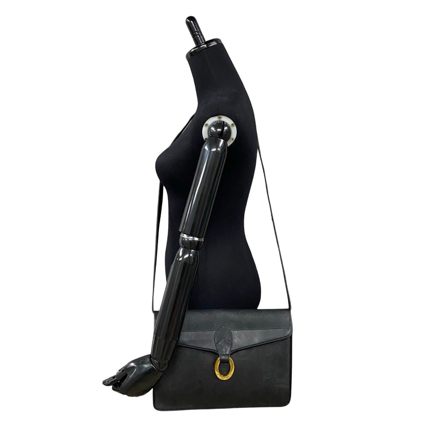Christian Dior Black Leather Pvc Pochette Shoulder Bag ()