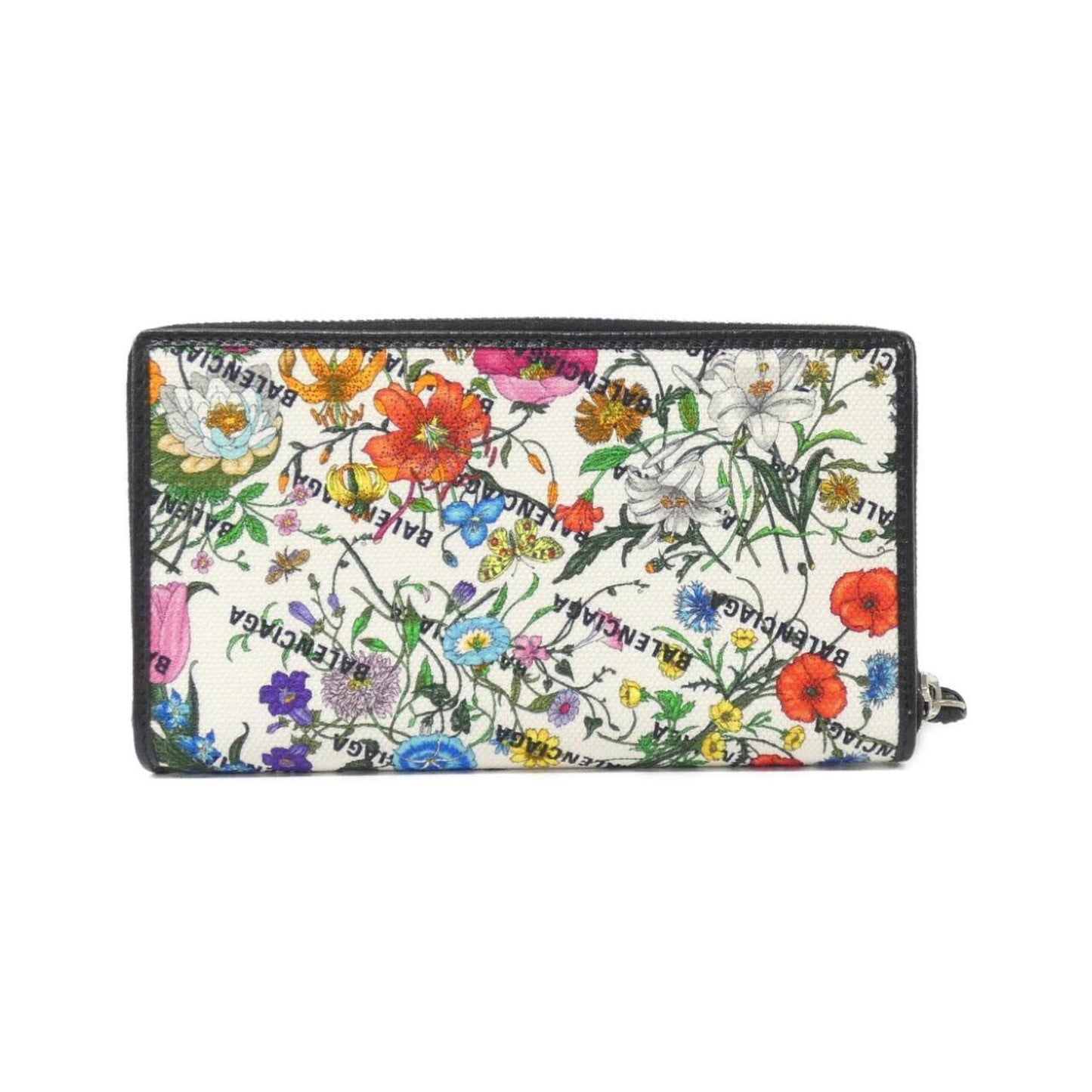 Gucci Black White Canvas Leather Long Wallet (Bi-Fold) ( )