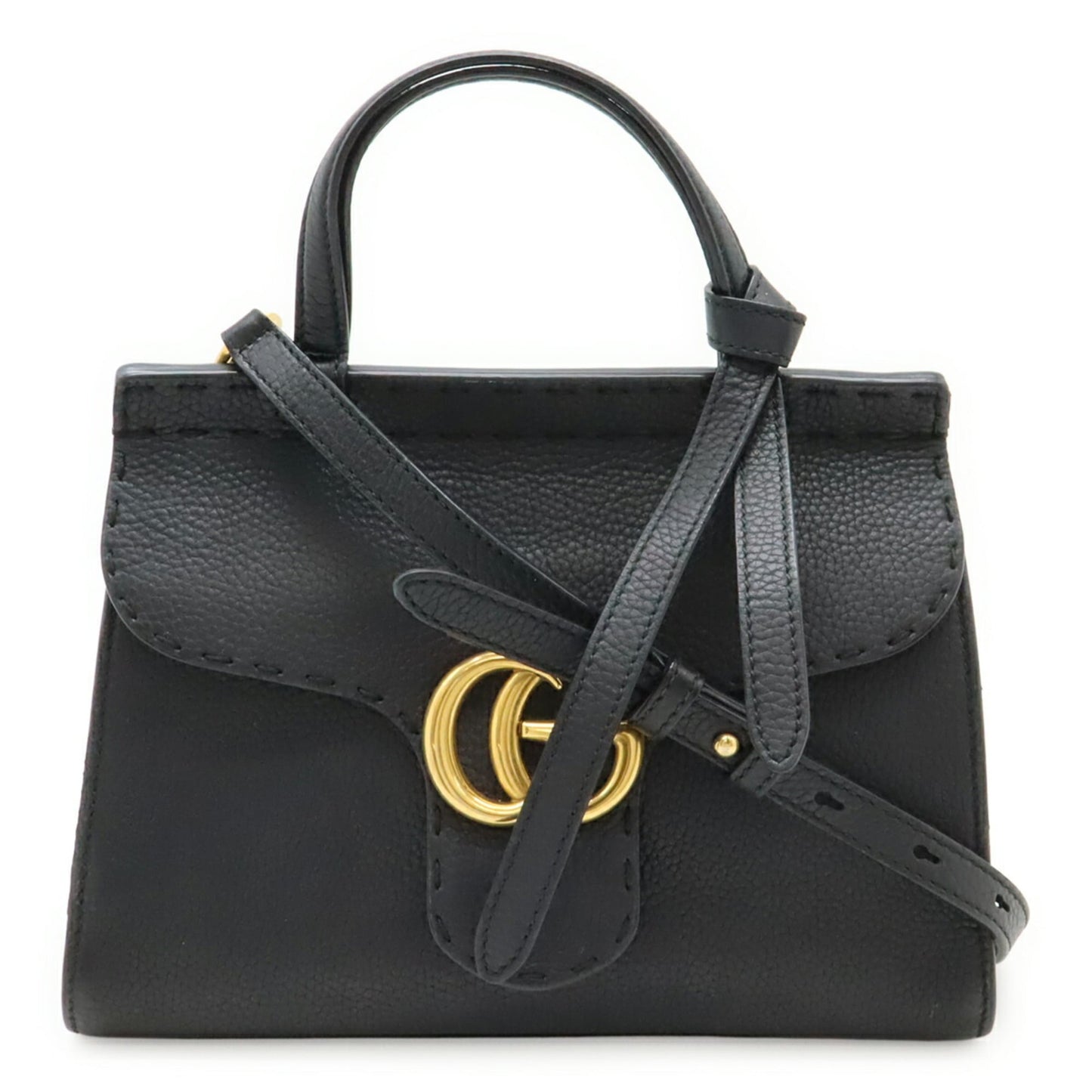 Gucci Black Leather Handbag Shoulder Bag ( )