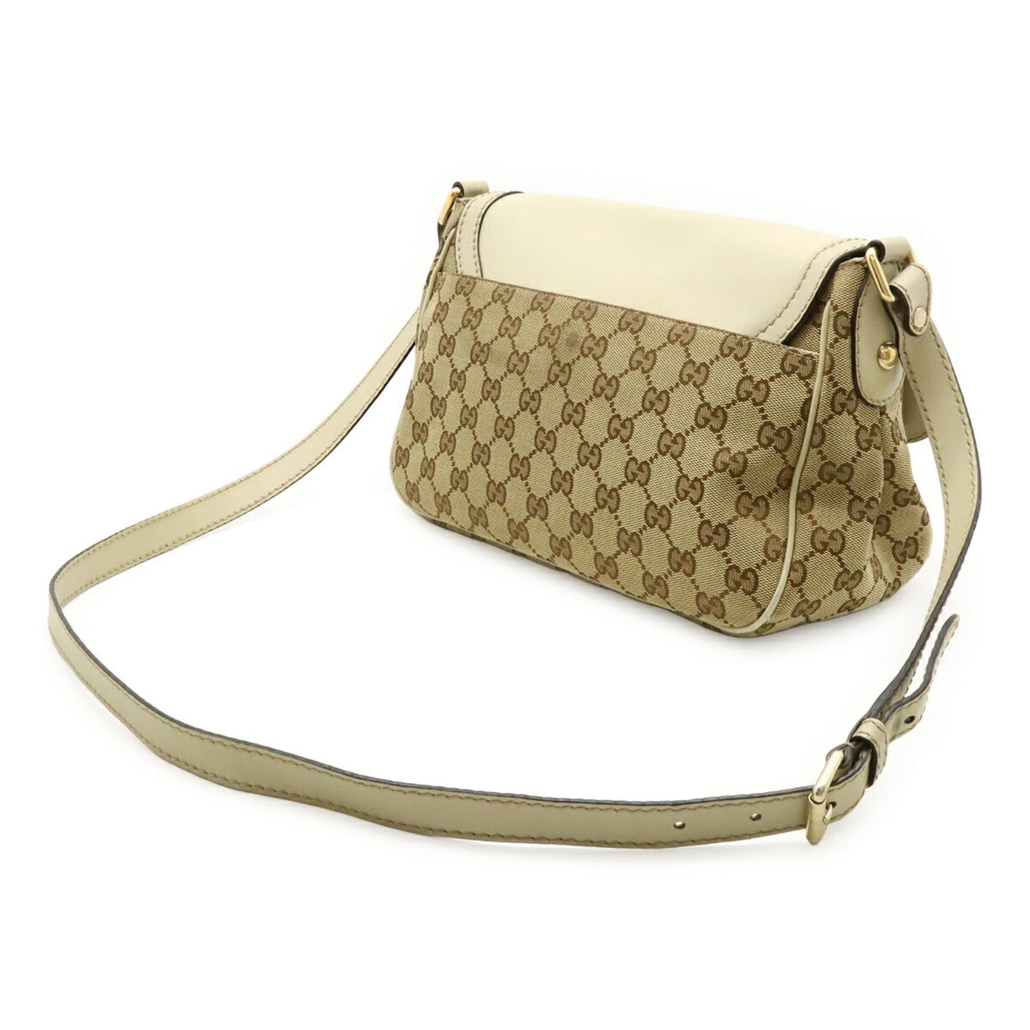 Gucci Sukey Beige Khaki Gg Canvas Leather Shoulder Bag ( )