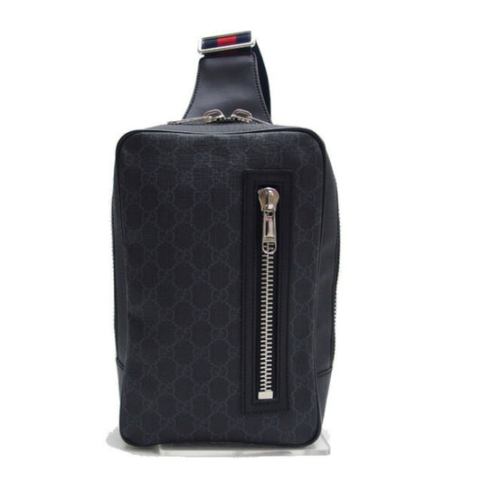 Gucci Black Navy Red Color Coated Canvas Leather Shoulder Bag Sling Bag ( )