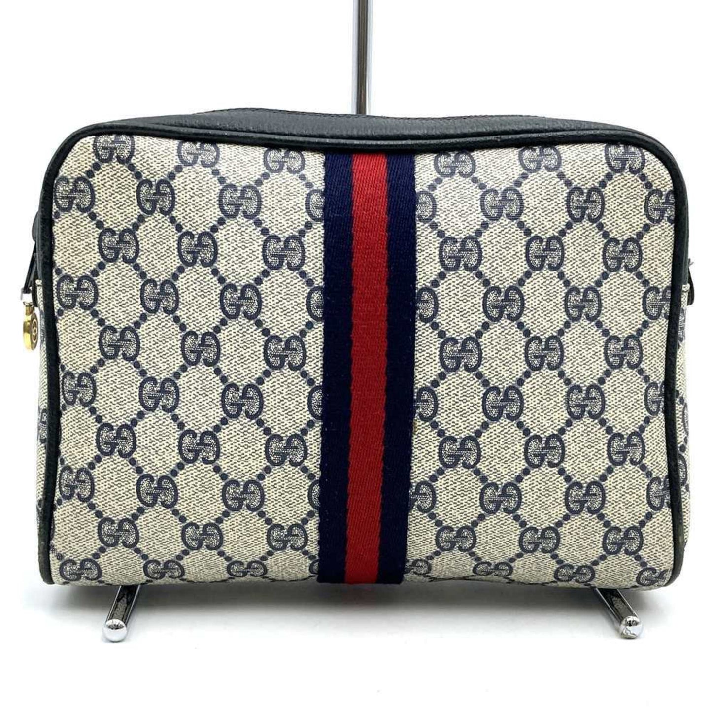 Gucci Navy Gg Supreme Clutch Bag Pouch ( )