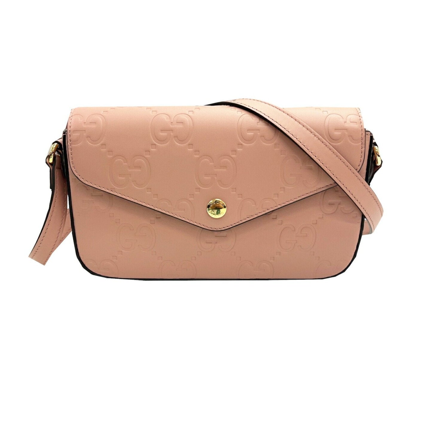 Gucci Pink Gg Leather Shoulder Bag ( )