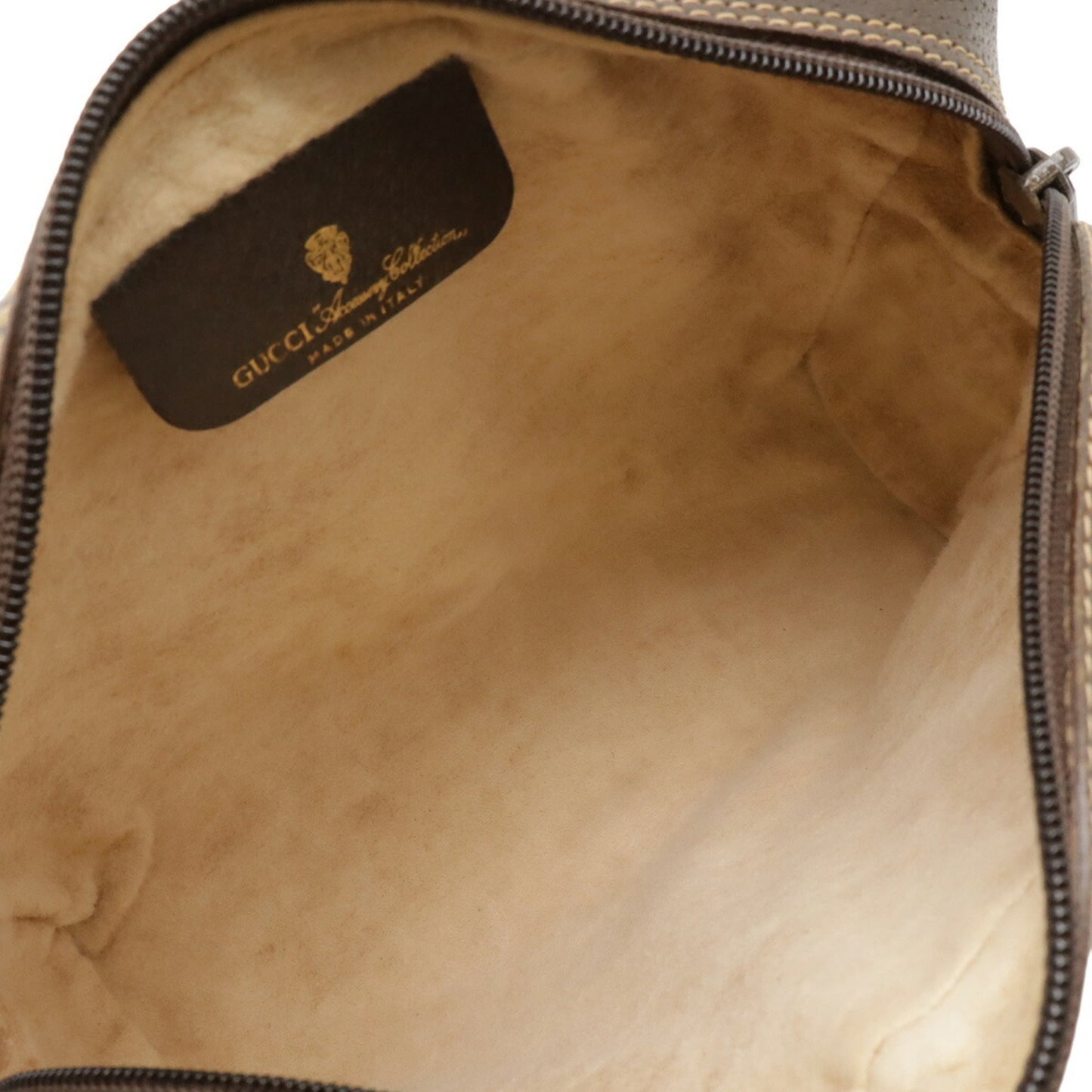 Gucci Beige Brown Green Red Color Coated Canvas Leather Clutch Bag ( )
