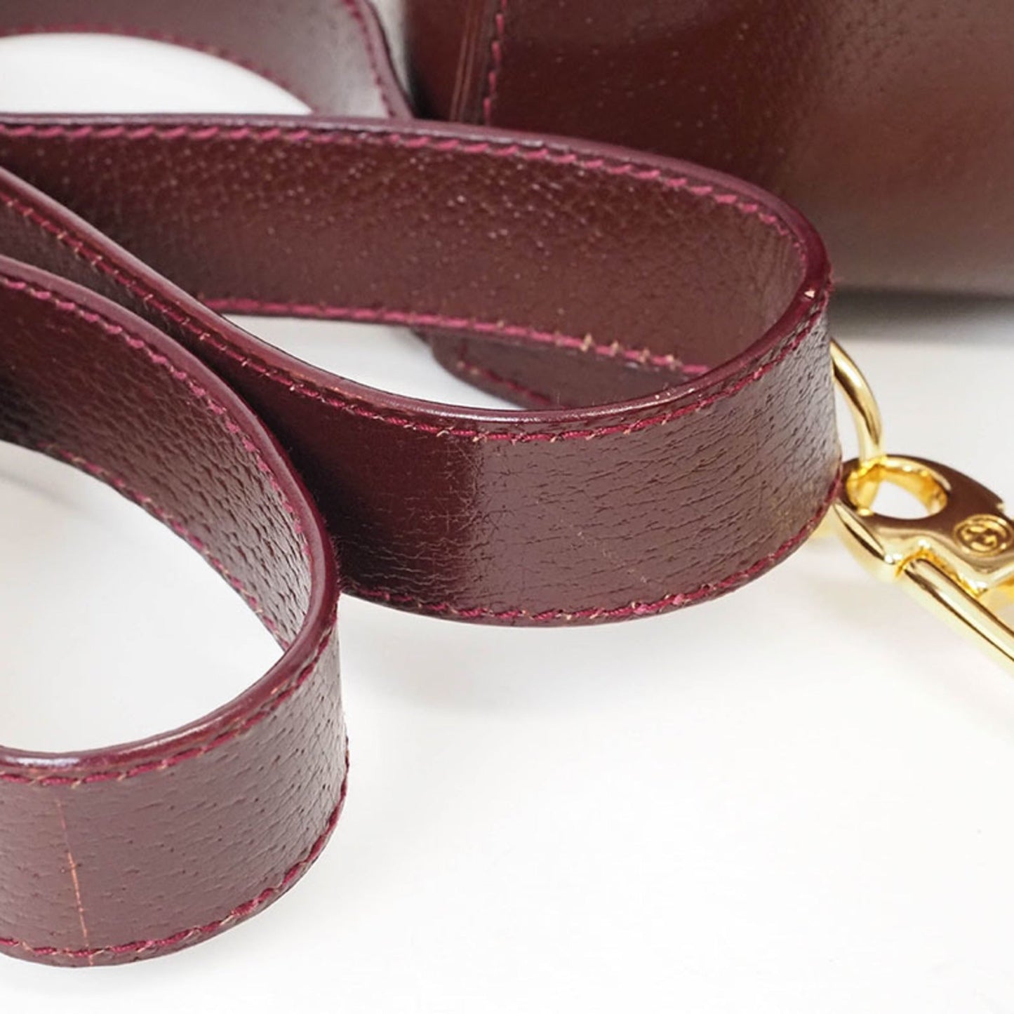 Gucci Bordeaux Leather Handbag ( )