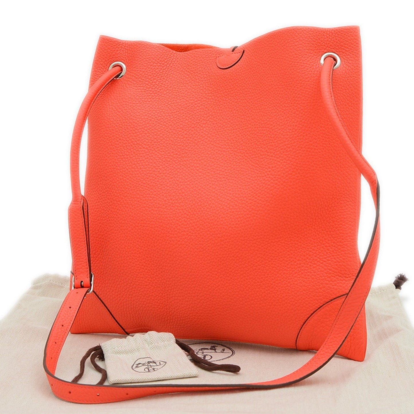 Hermes Orange Taurillon Clemence Leather Shoulder Bag ( )