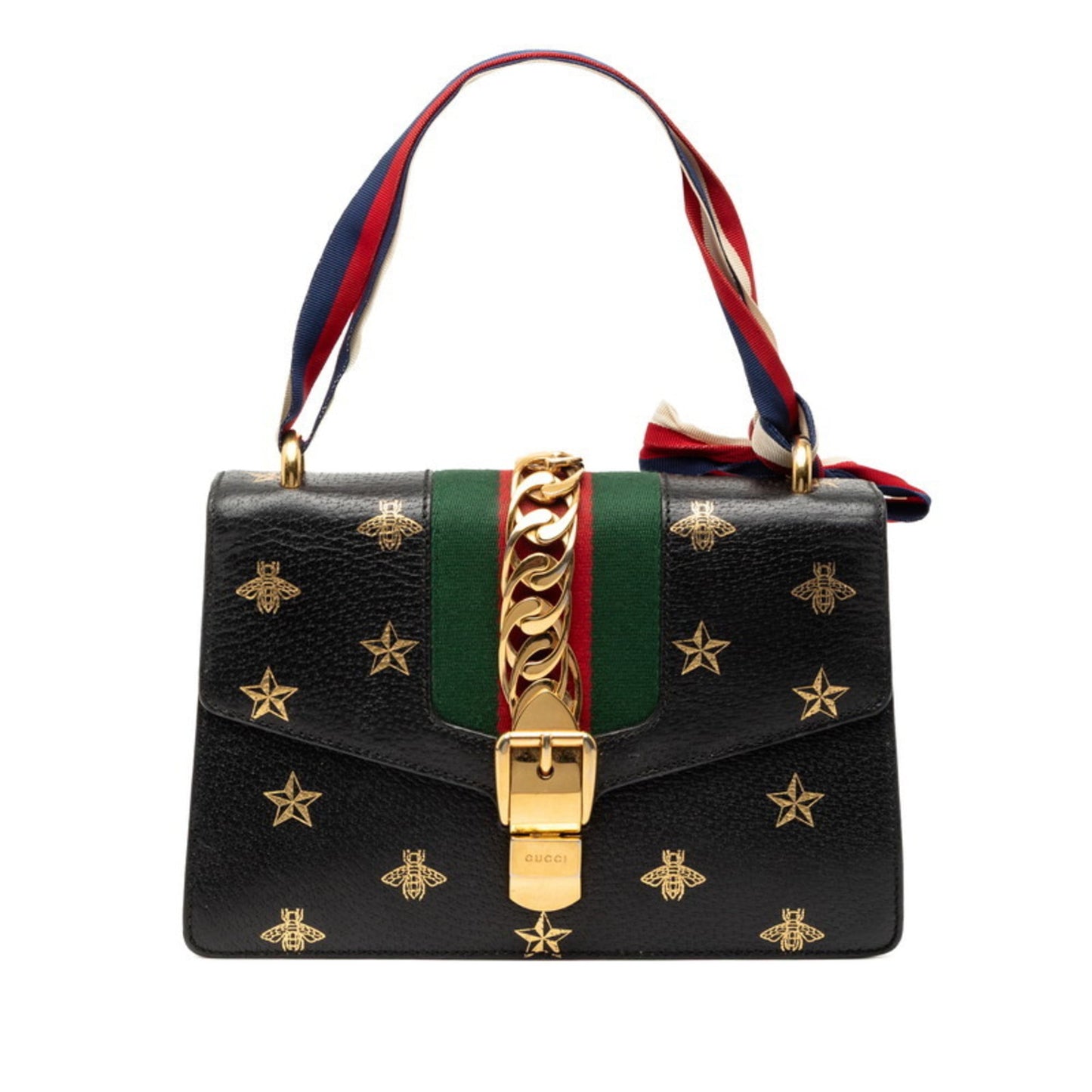 Gucci Black Multi-Color Leather Handbag ( )