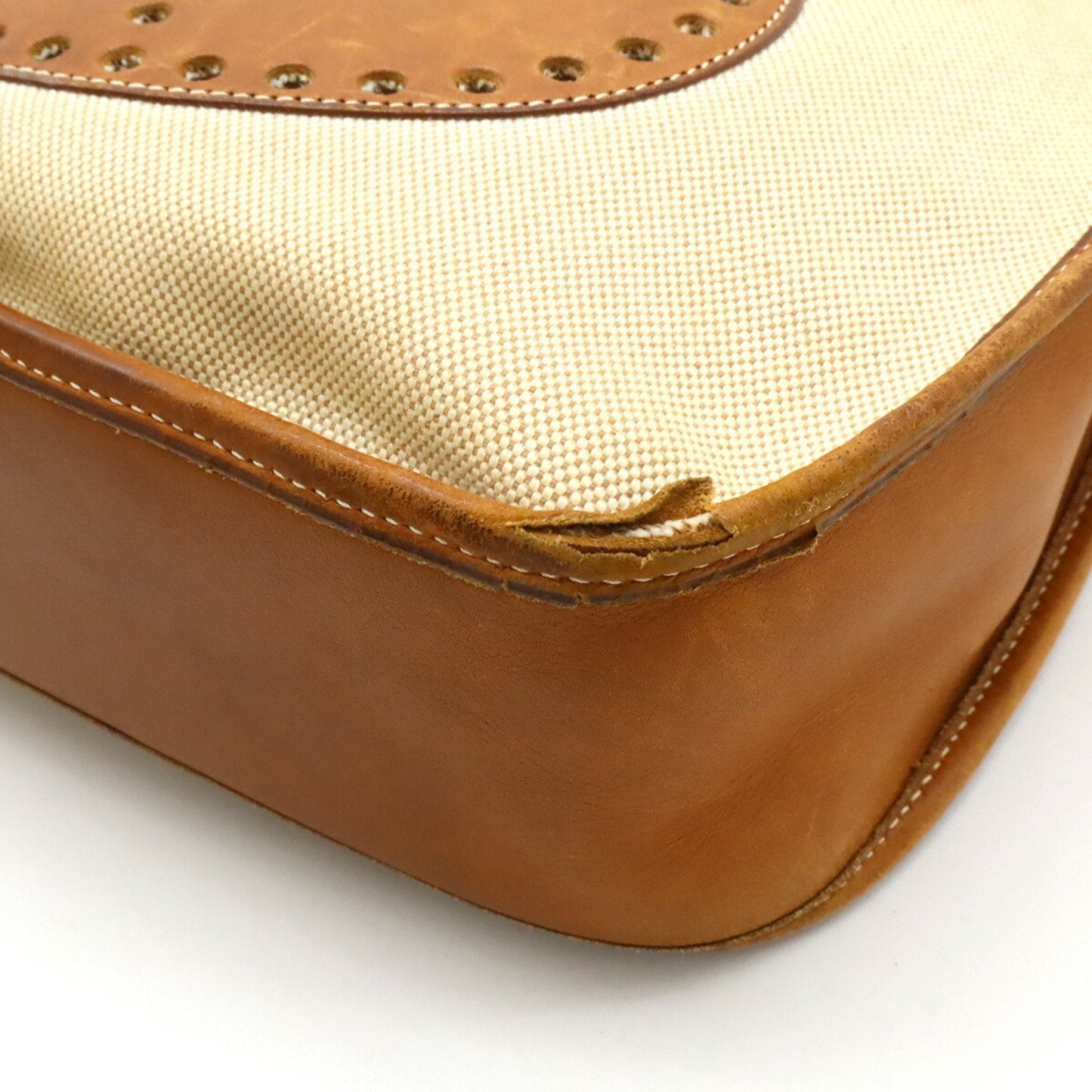 Hermes Evelyne Black Brown Natural Yellow Toile H Shoulder Bag ( )