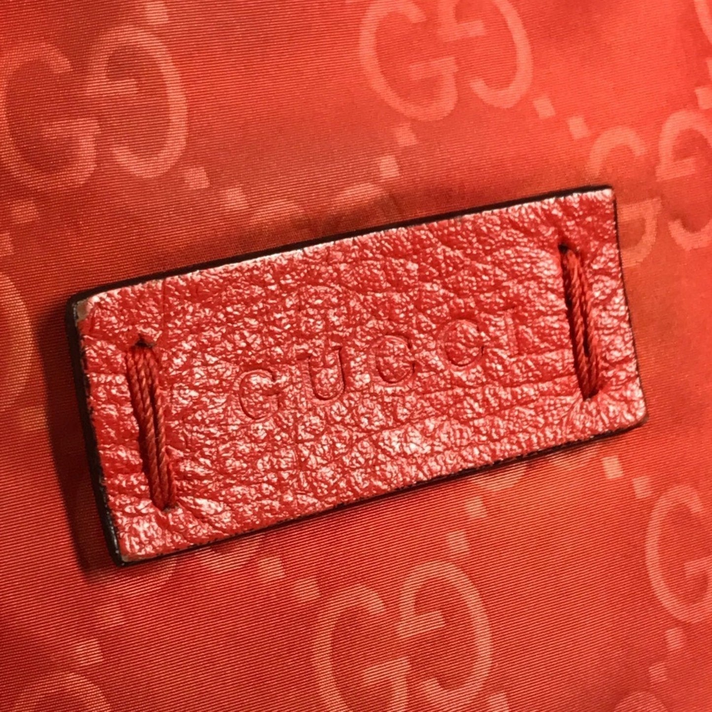 Gucci Orange Nylon Handbag Shoulder Bag Tote Bag ( )
