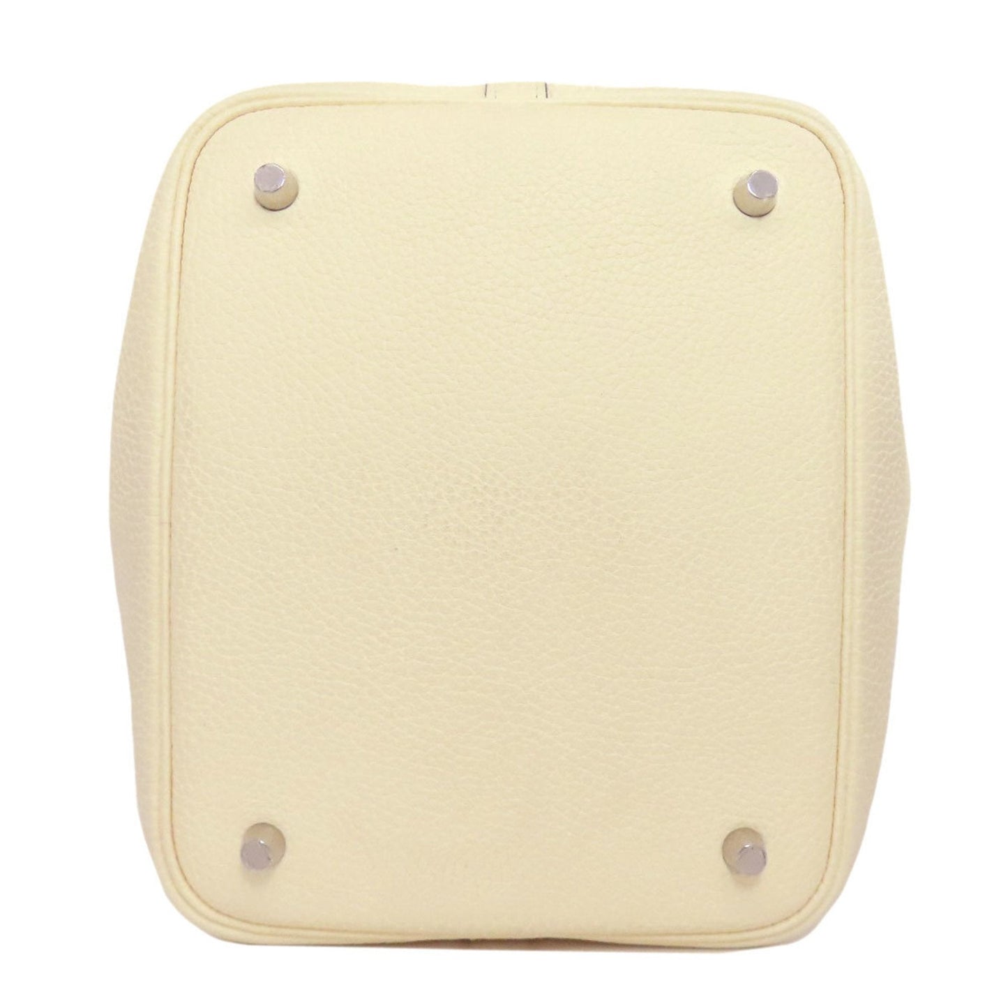 Hermes Picotin Ivory Taurillon Clemence Leather Handbag ( )