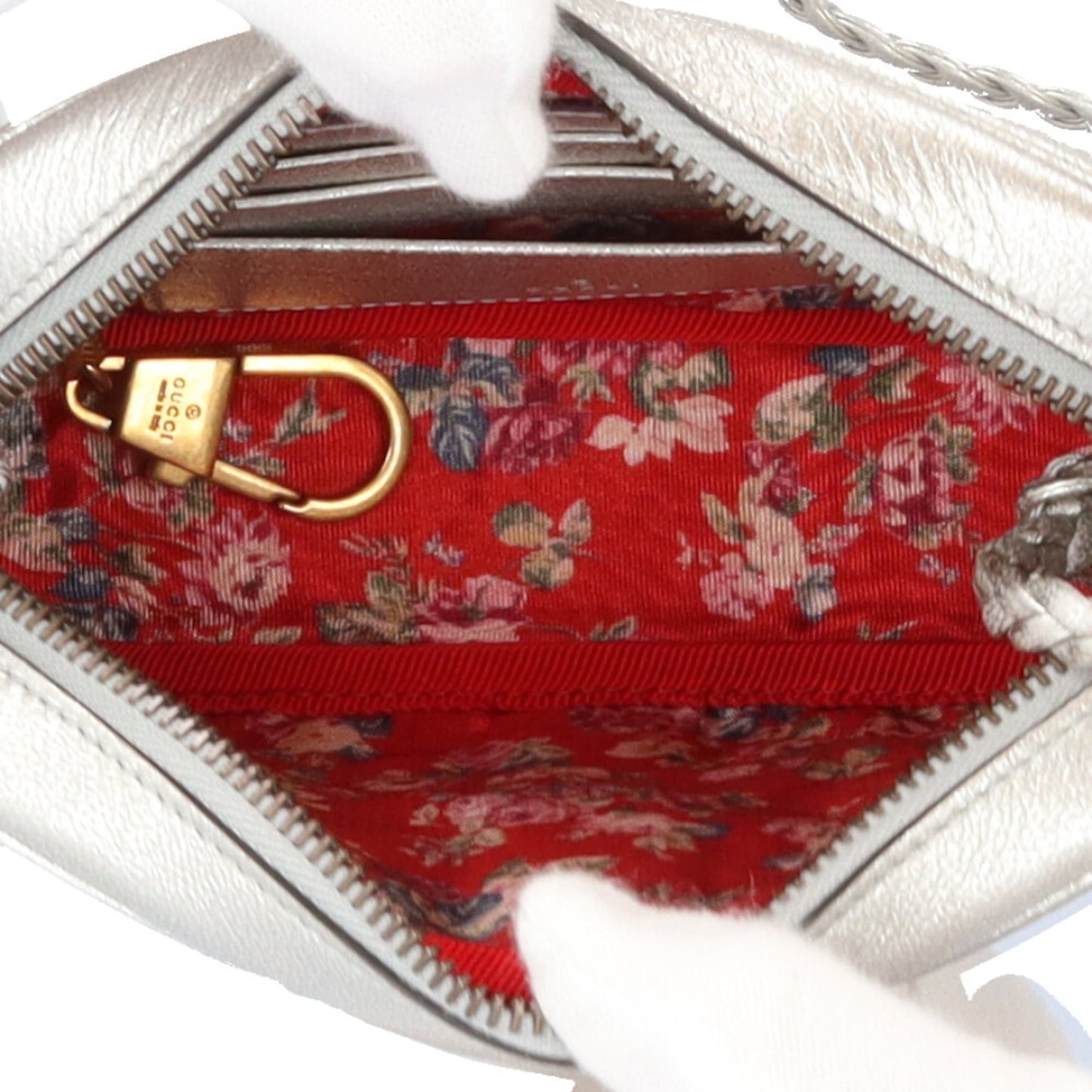 Gucci Silver Leather Shoulder Bag ( )