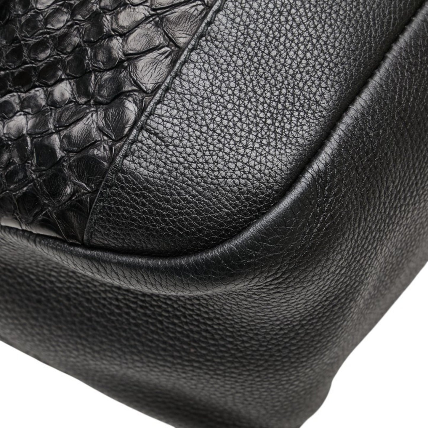 Gucci Black Leather Shoulder Bag Tote Bag ( )