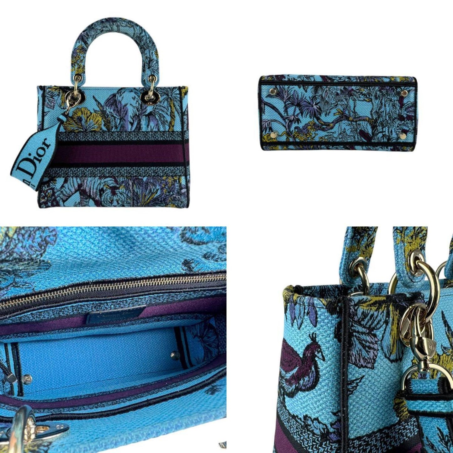 Christian Dior Blue Canvas Handbag Shoulder Bag ()