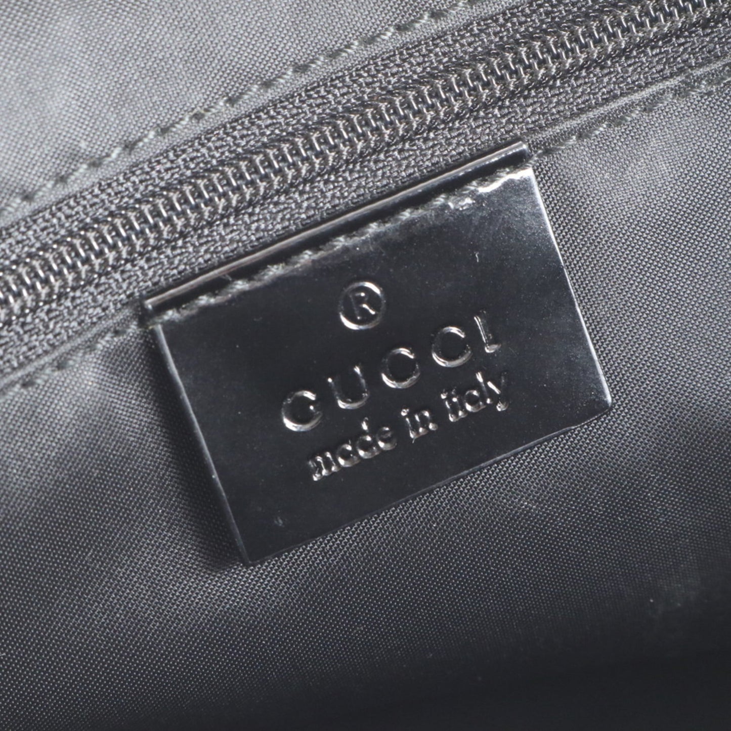 Gucci Black Leather Nylon Tote Bag ( )