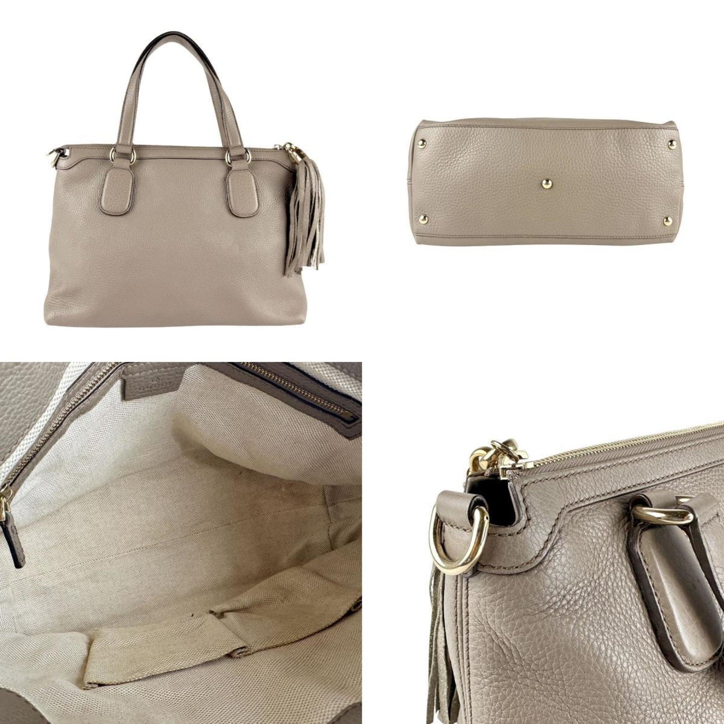 Gucci Grayish Leather Handbag ( )