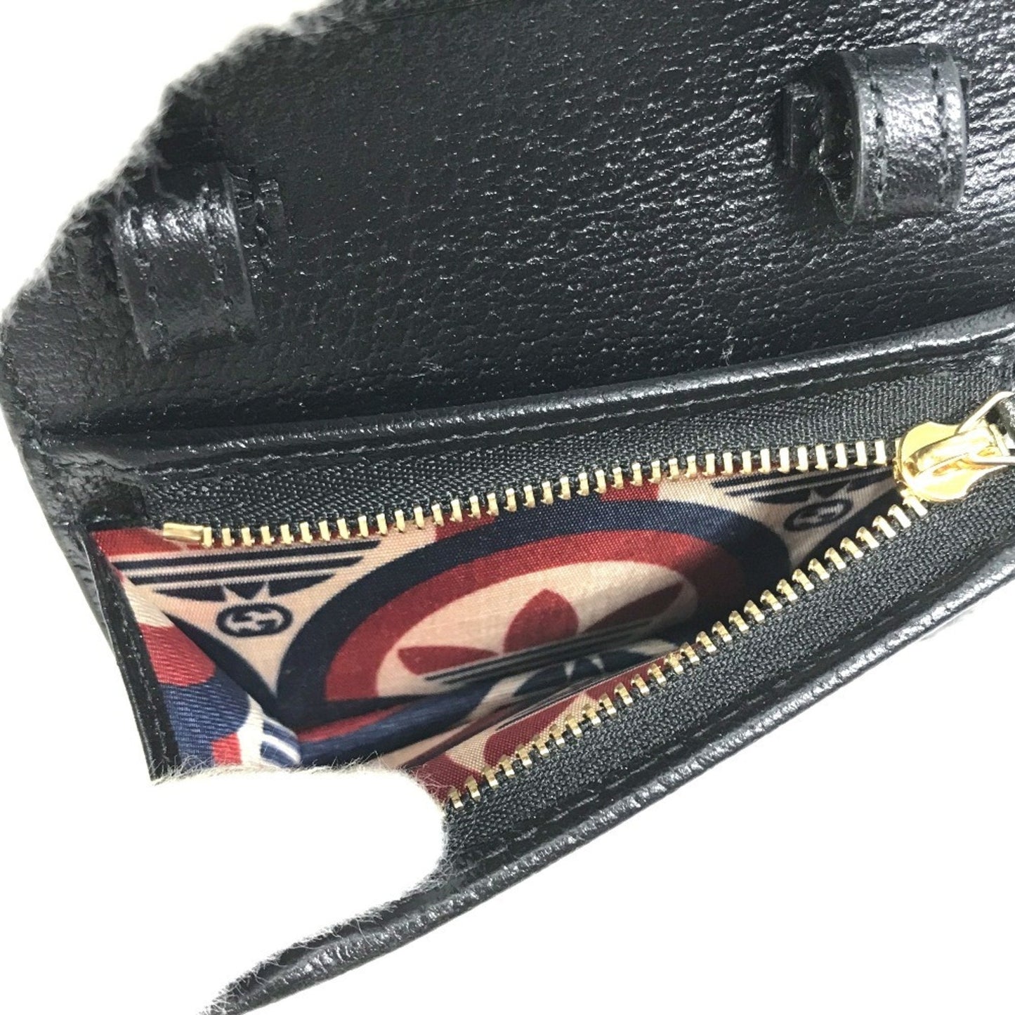 Gucci Black White Leather Chain/Shoulder Wallet ( )