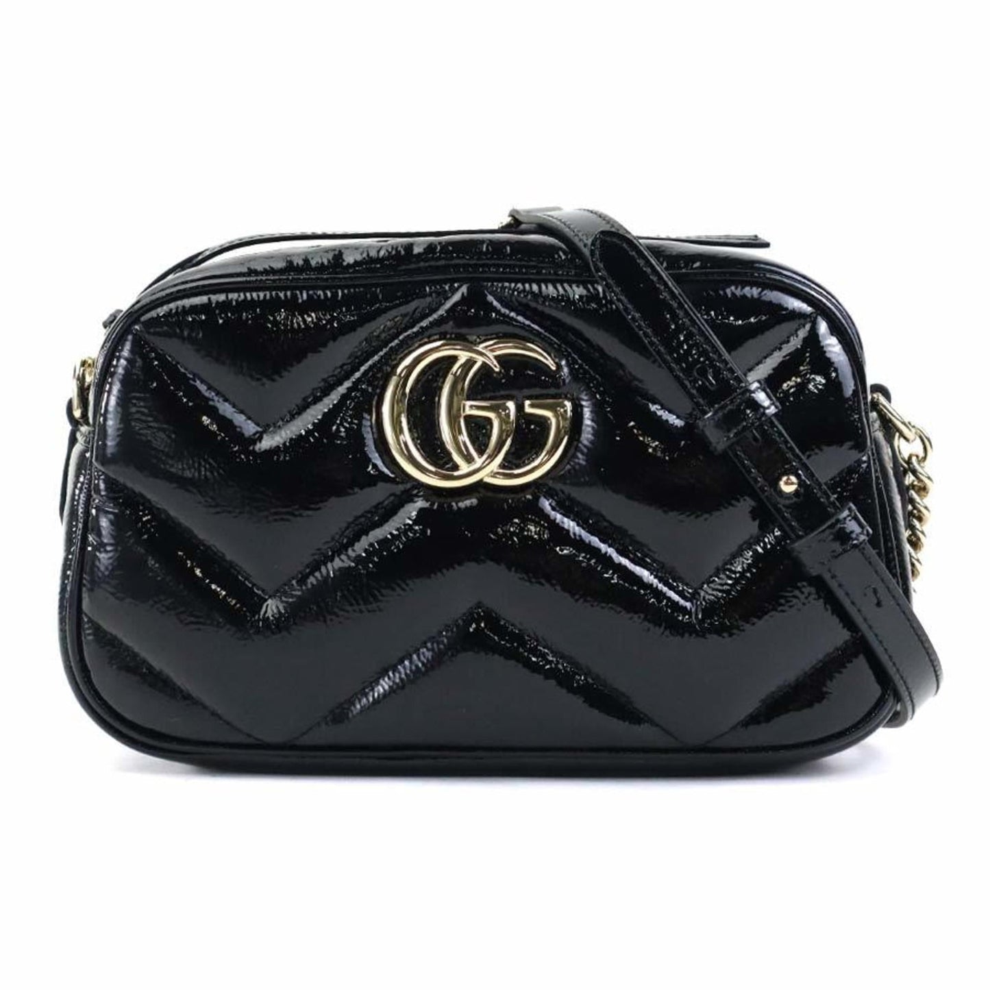 Gucci Black Patent Leather Shoulder Bag ( )
