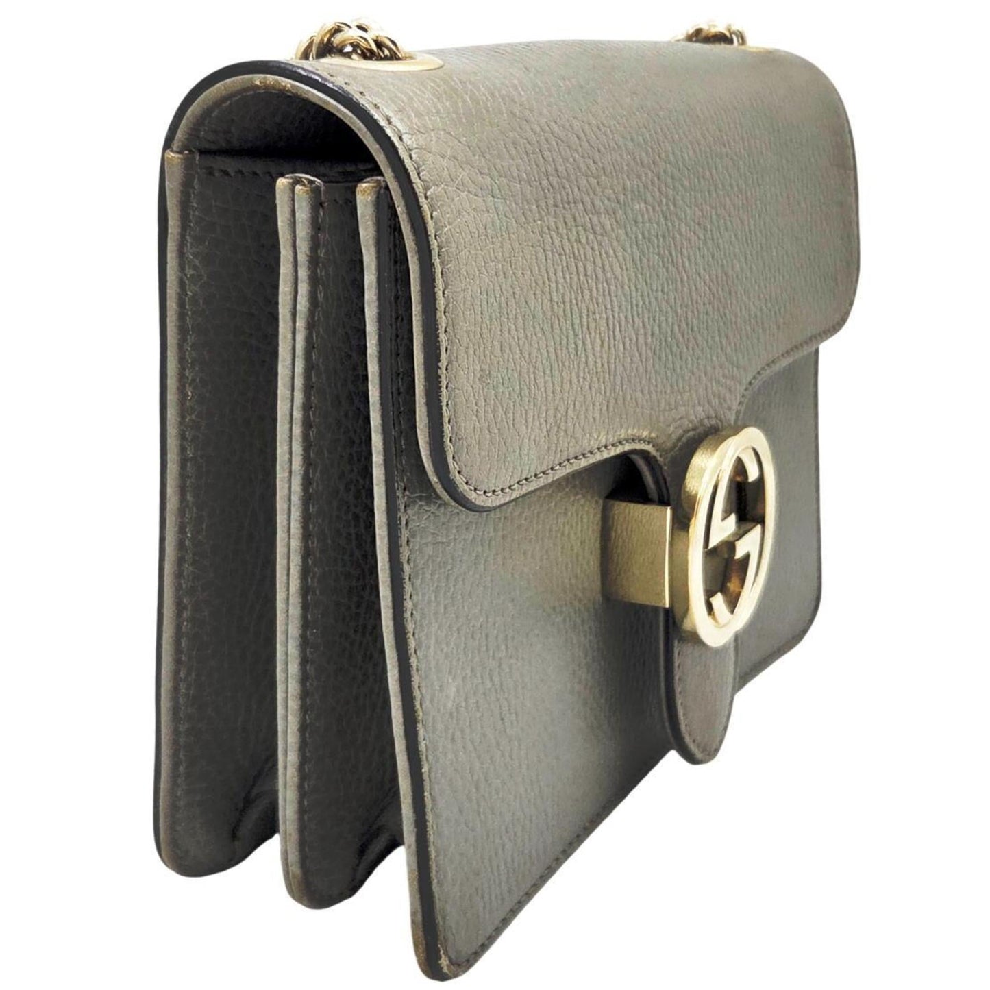 Gucci Gray Leather Shoulder Bag ( )