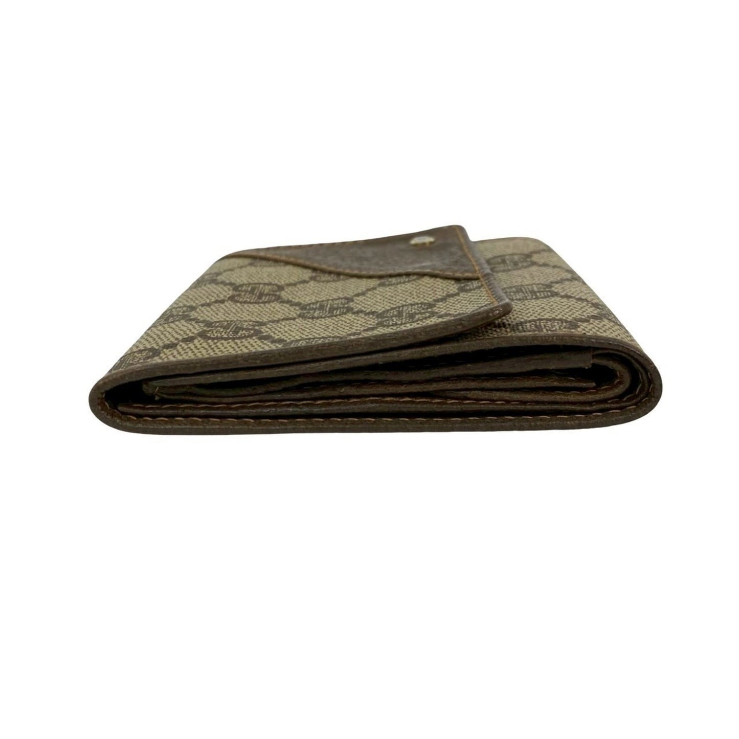 Gucci Brown Leather Pvc Wallet (Tri-Fold) ( )
