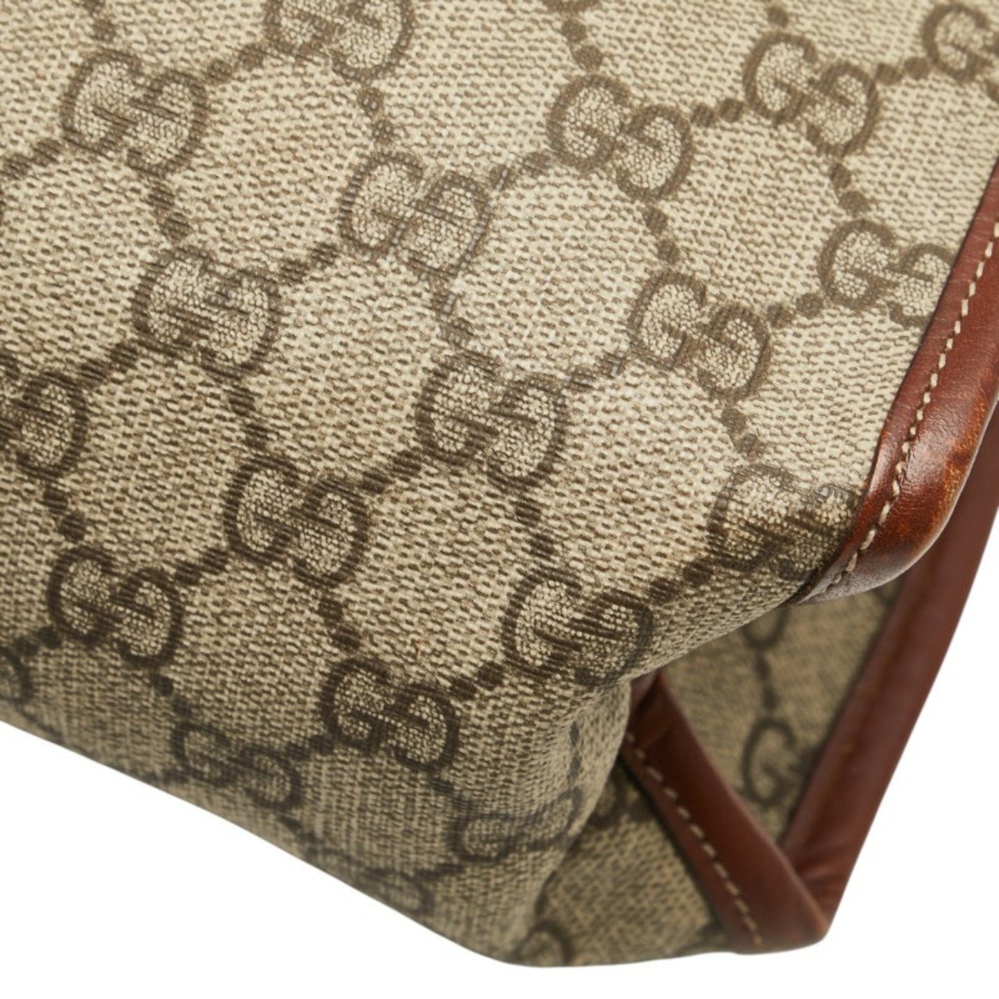 Gucci Beige Brown Pvc Leather Tote Bag ( )