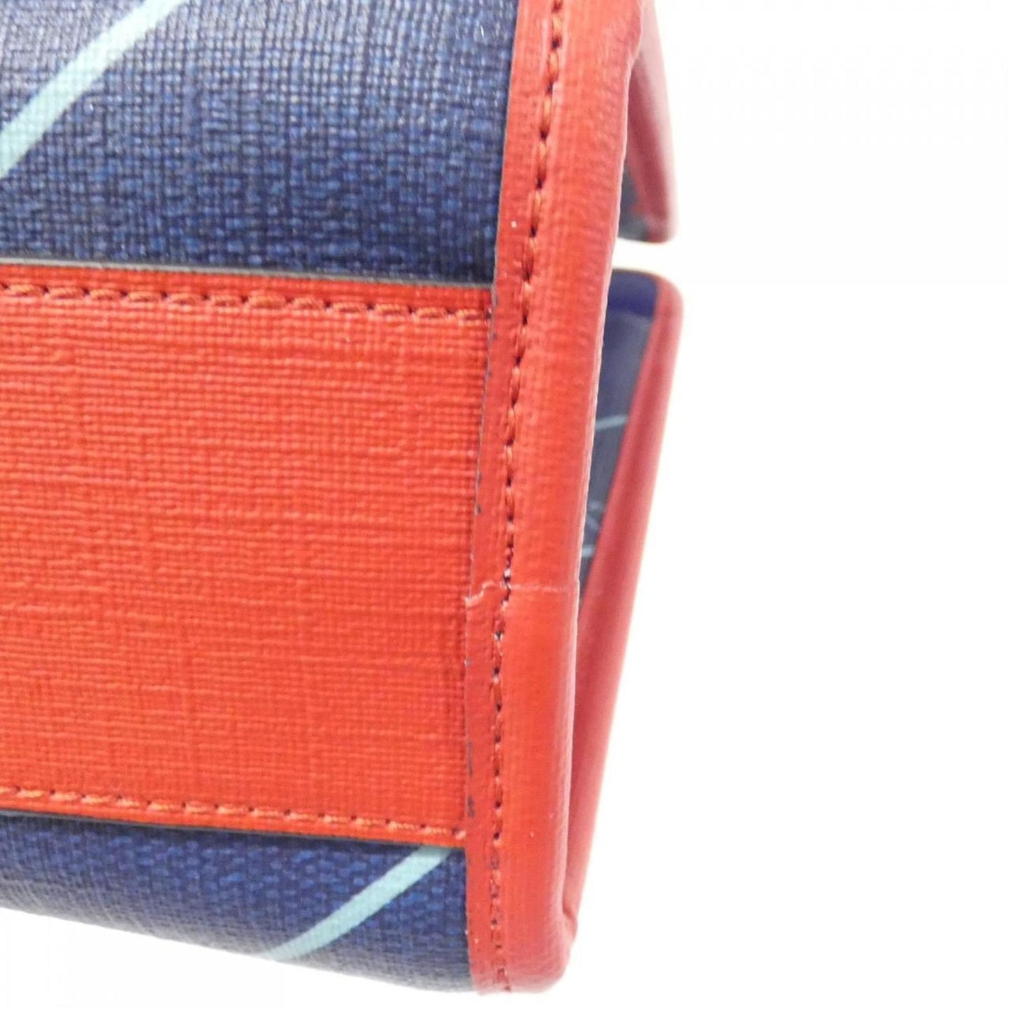 Gucci Navy Red Color Canvas Handbag ( )