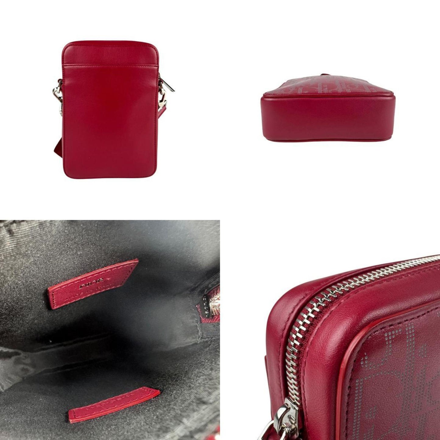Christian Dior Red Color Leather Shoulder Bag ()