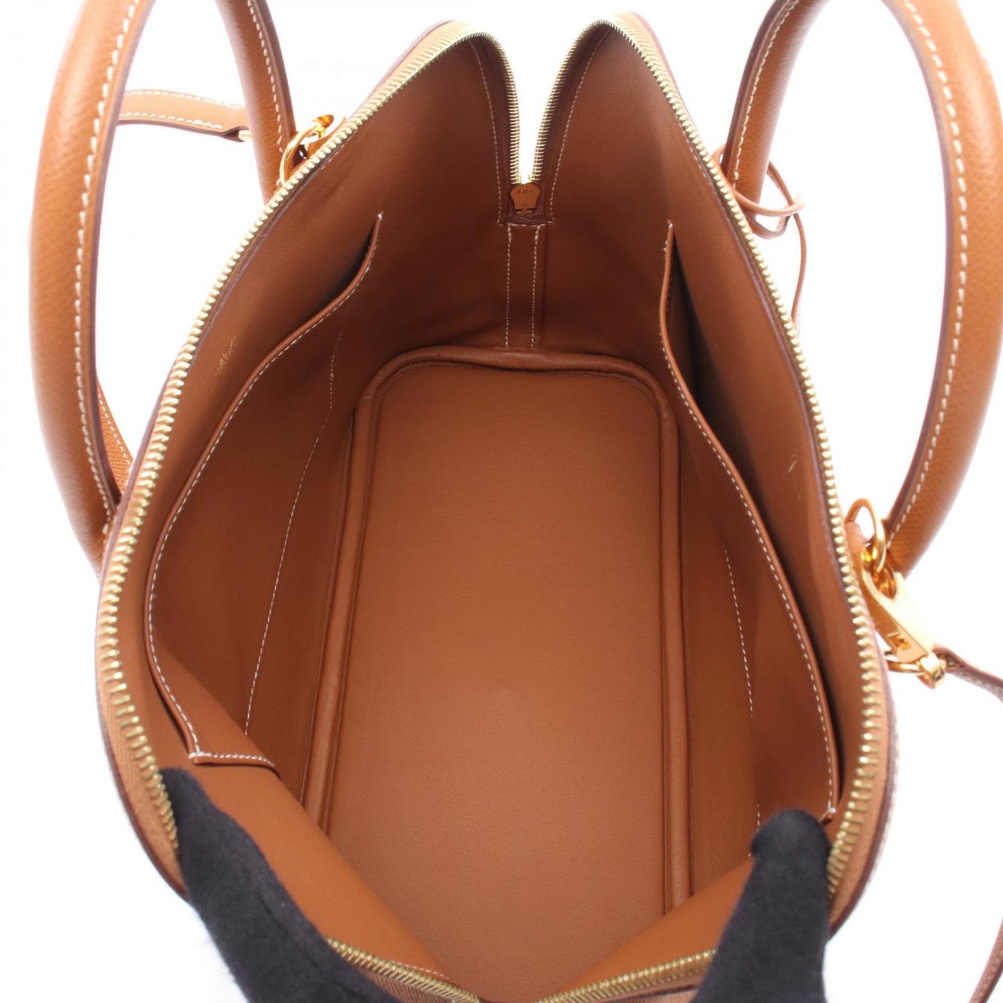 Hermes Brown Gold Brown Epsom Leather Handbag ( )