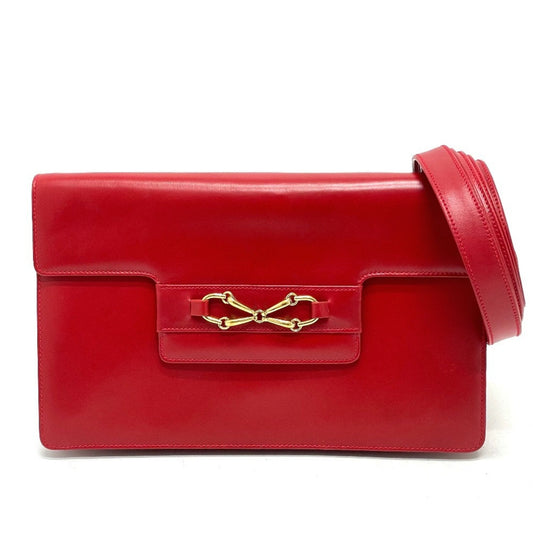 Gucci Red Color Leather Clutch Bag Shoulder Bag ( )