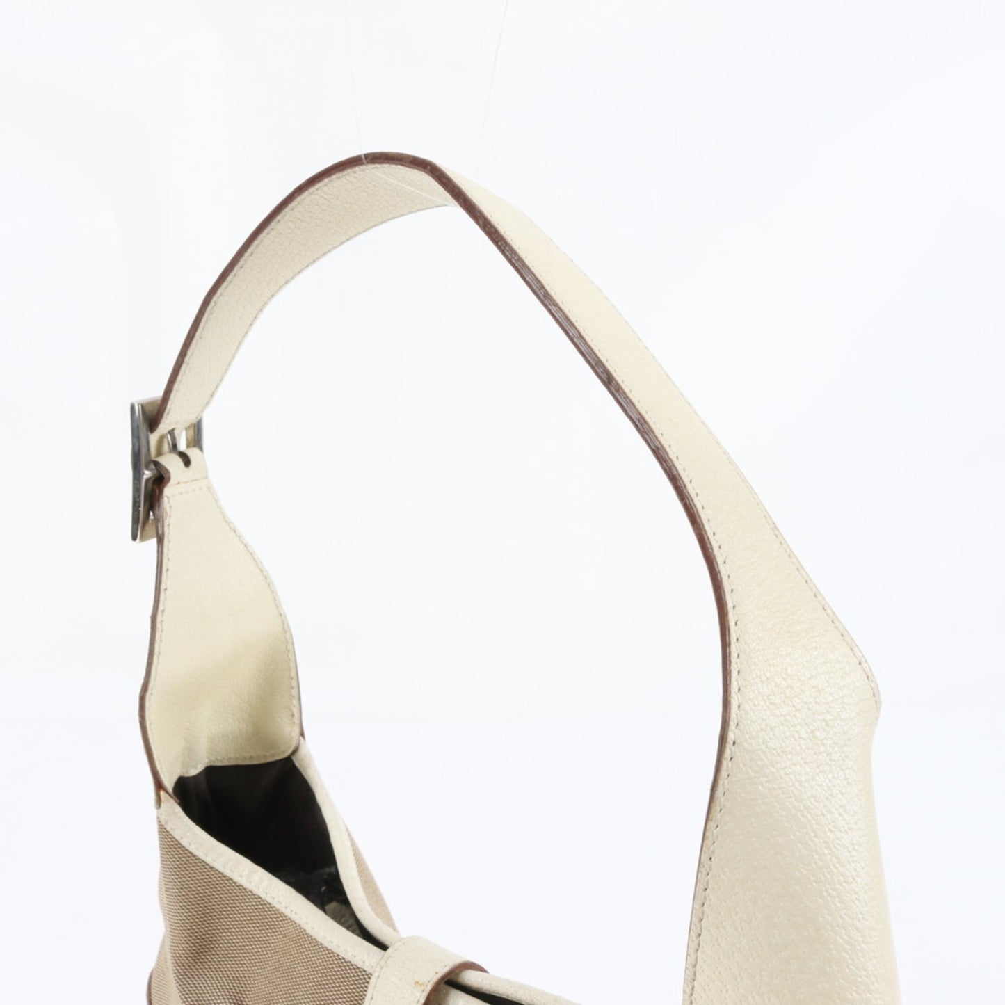 Gucci Beige Leather Canvas Shoulder Bag ( )