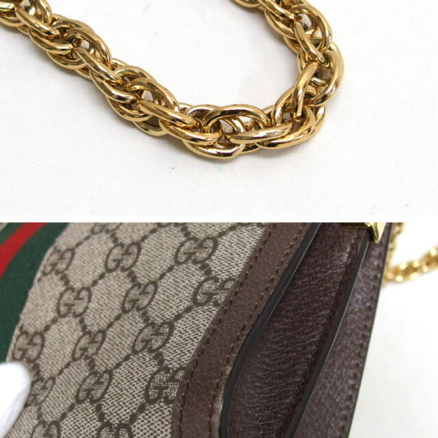 Gucci Sherry Line Beige Brown Dark Brown Gg Supreme Shoulder Bag ( )