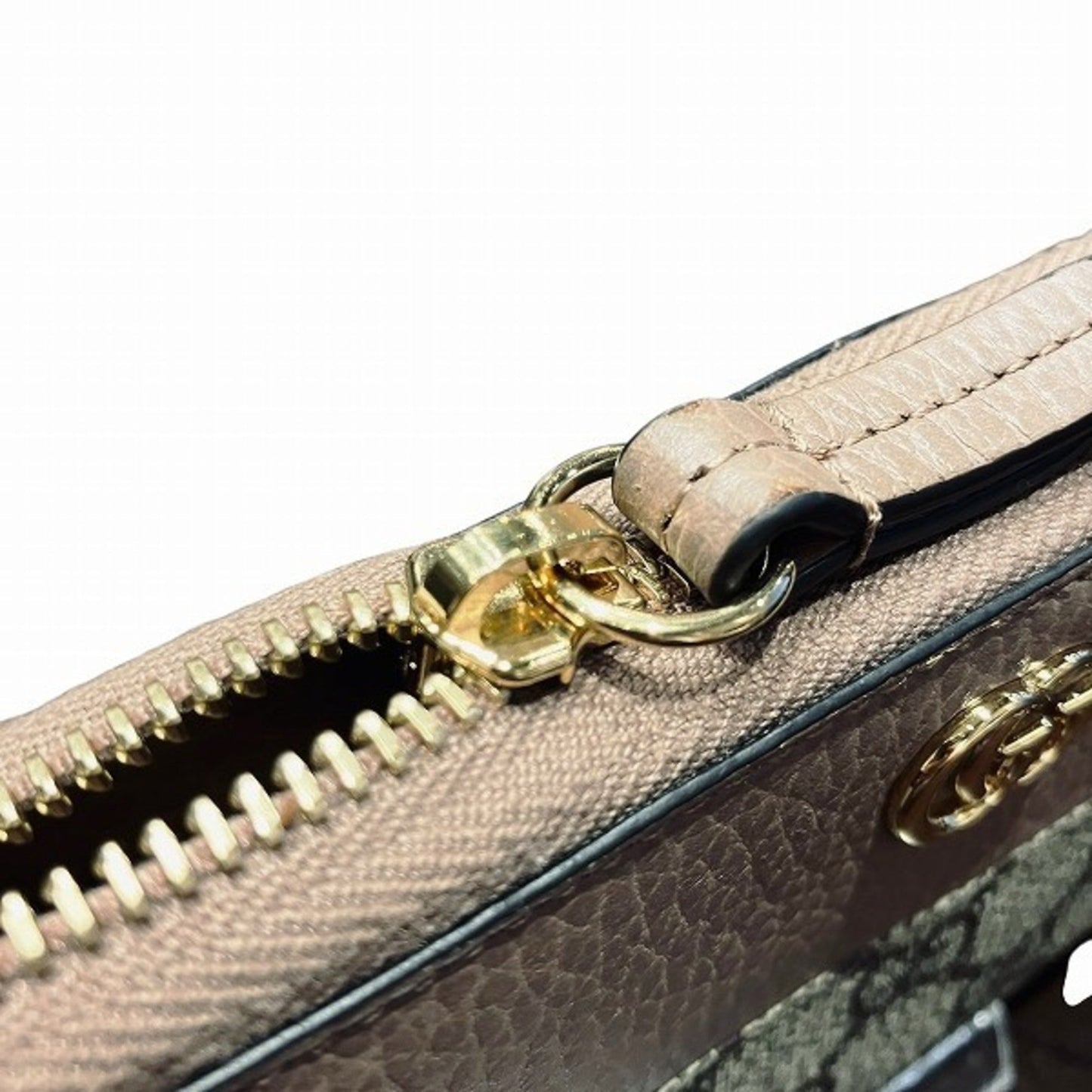 Gucci Beige Pink Beige Canvas Leather Long Wallet (Bi-Fold) ( )