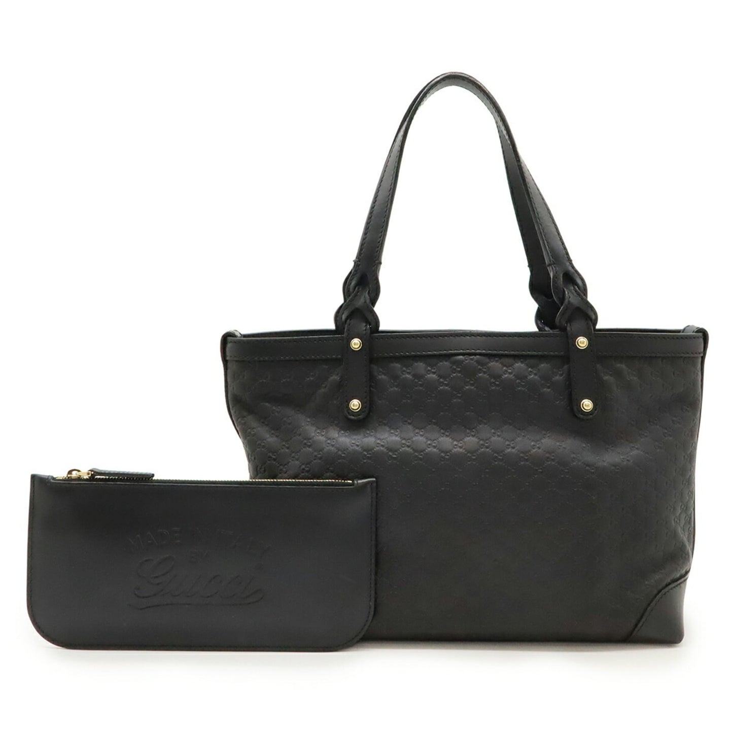 Gucci Black Leather Handbag Tote Bag ( )
