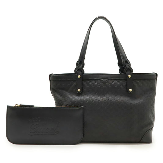 Gucci Black Leather Handbag Tote Bag ( )