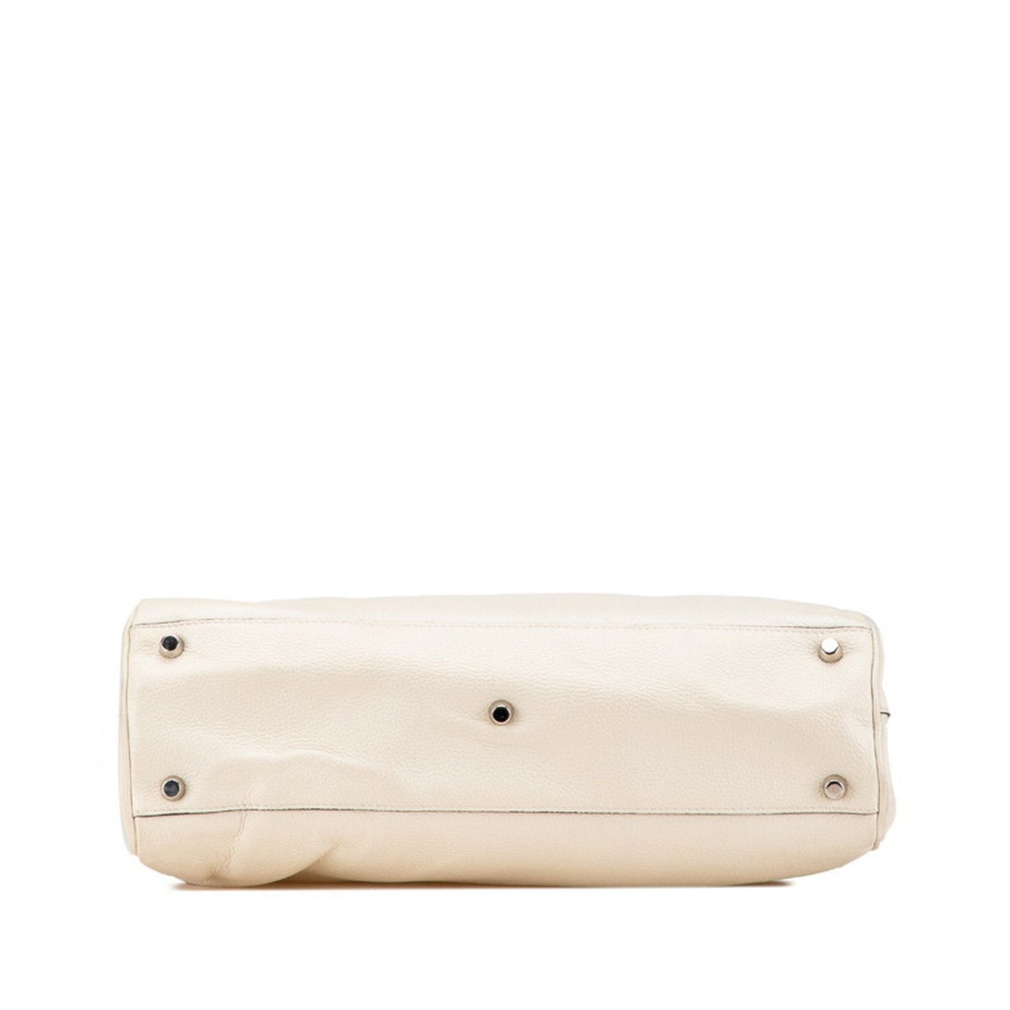 Gucci Gold Silver White Leather Handbag Shoulder Bag ( )