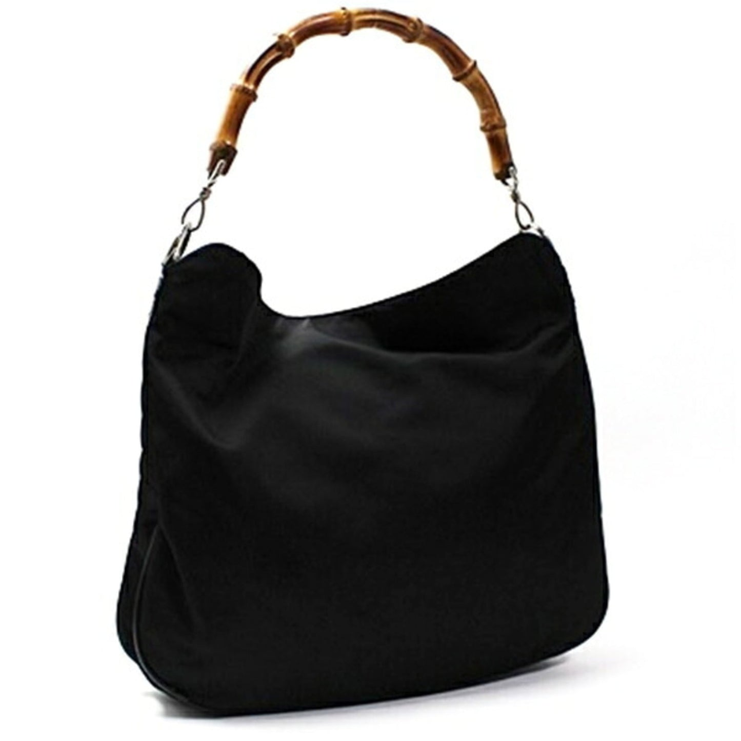 Gucci Black Dark Brown Nylon Handbag Shoulder Bag ( )