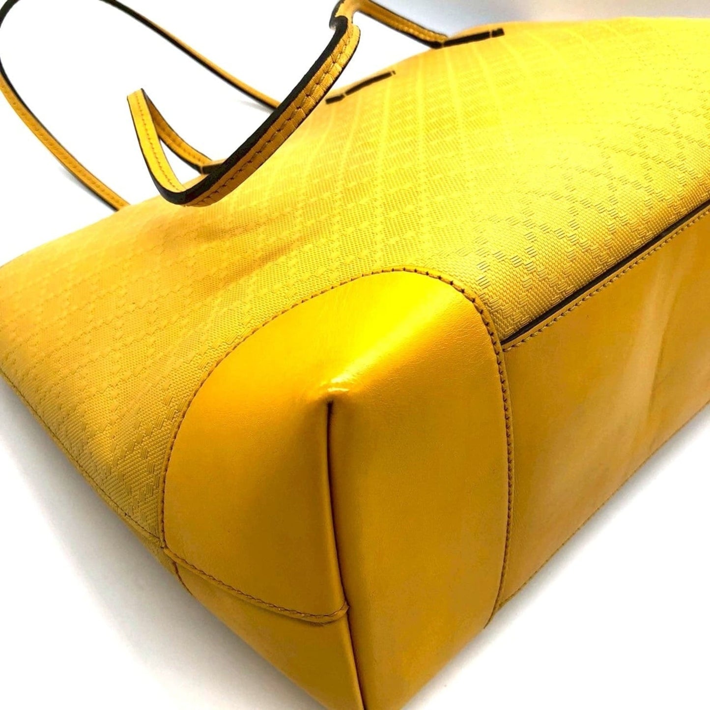 Gucci Diamante Yellow Leather Shoulder Bag Tote Bag ( )