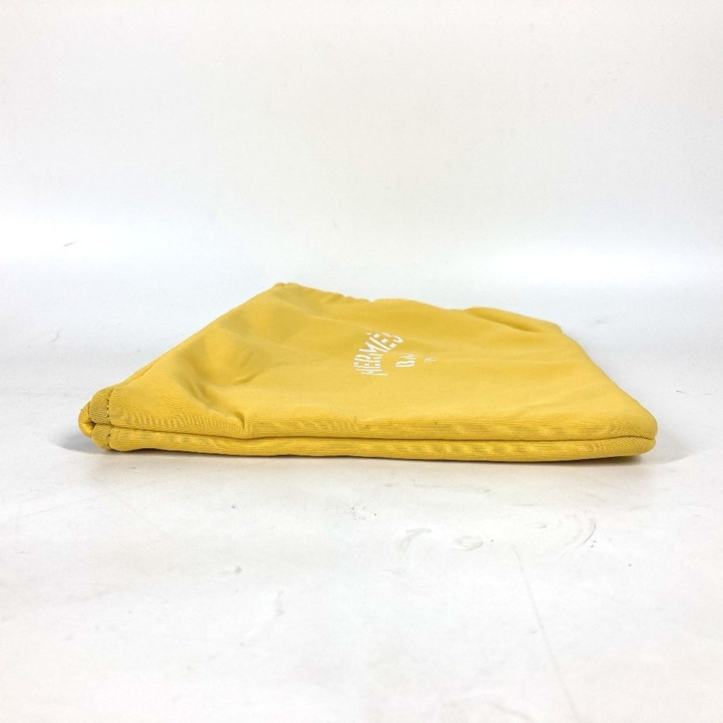 Hermes White Yellow Polyamide Clutch Bag Pouch ( )