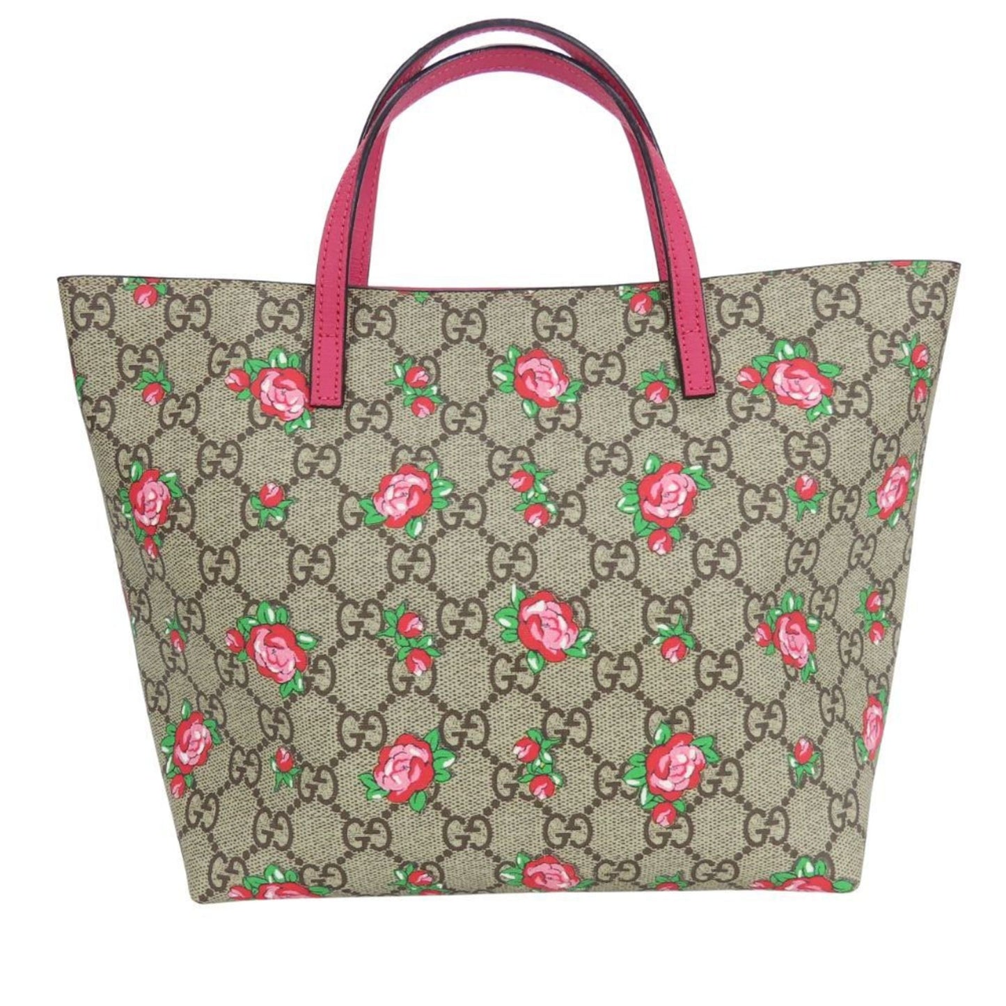 Gucci Beige Rose Pink Gg Supreme Leather Tote Bag ( )