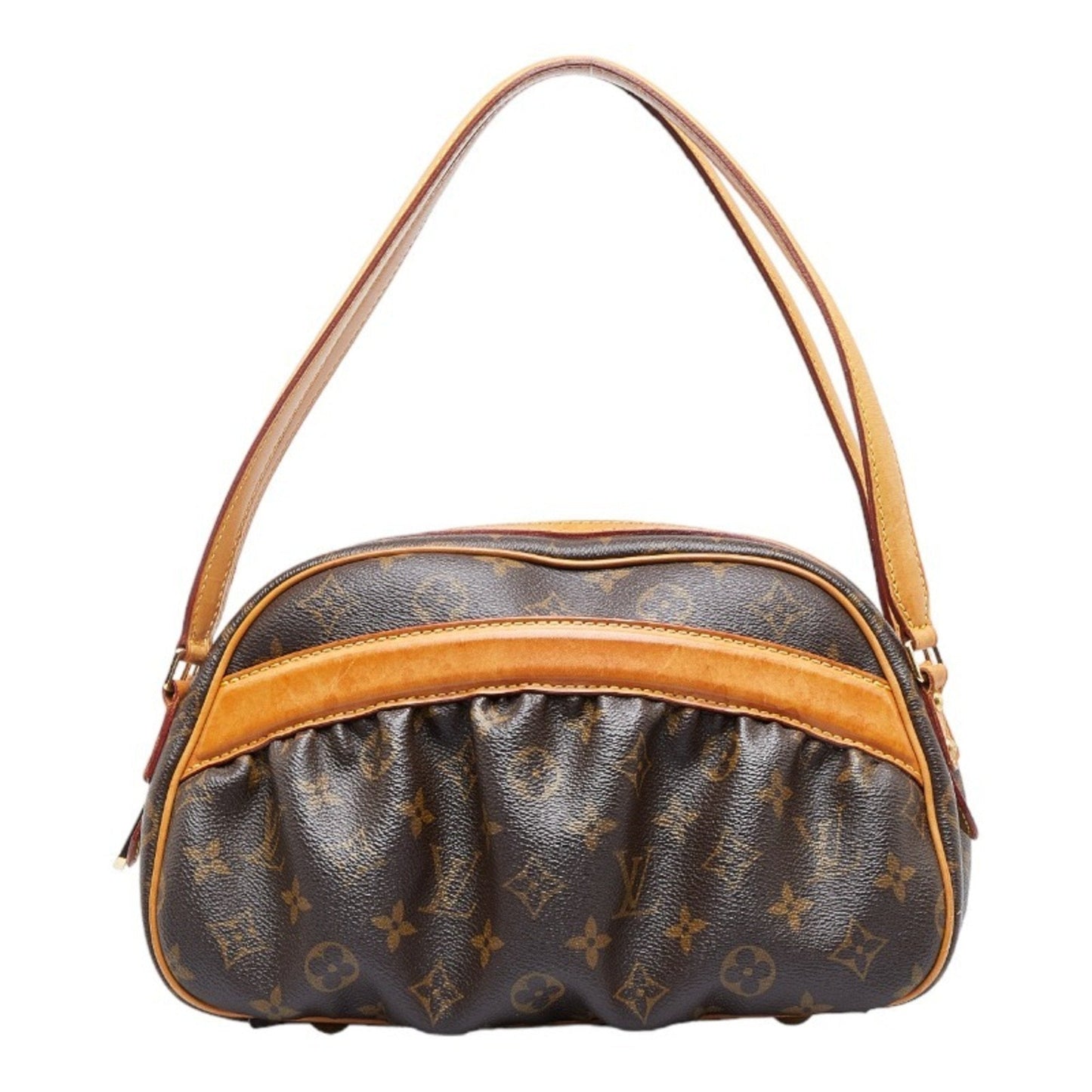 LOUIS VUITTON Monogram Clara Handbag Brown PVC Leather Ladies