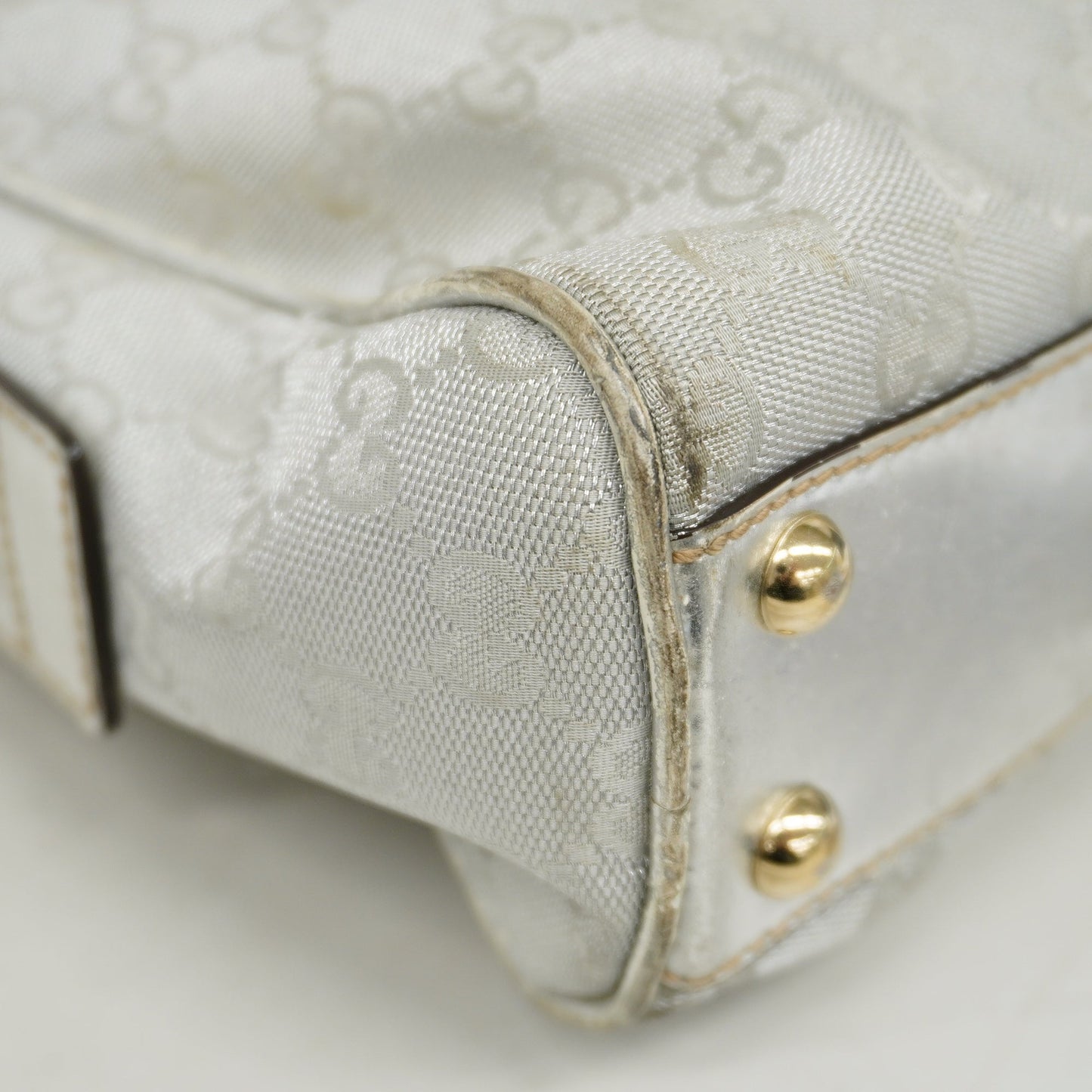 GUCCI Auth  GG Canvas Tote Bag 169971 Women's Tote Bag Silver