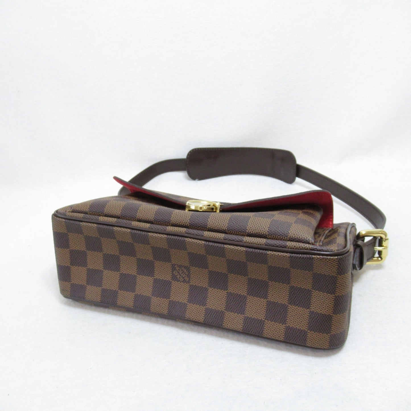 LOUIS VUITTON Ravello GM Shoulder Bag Brown Ebene Damier PVC coated canvas