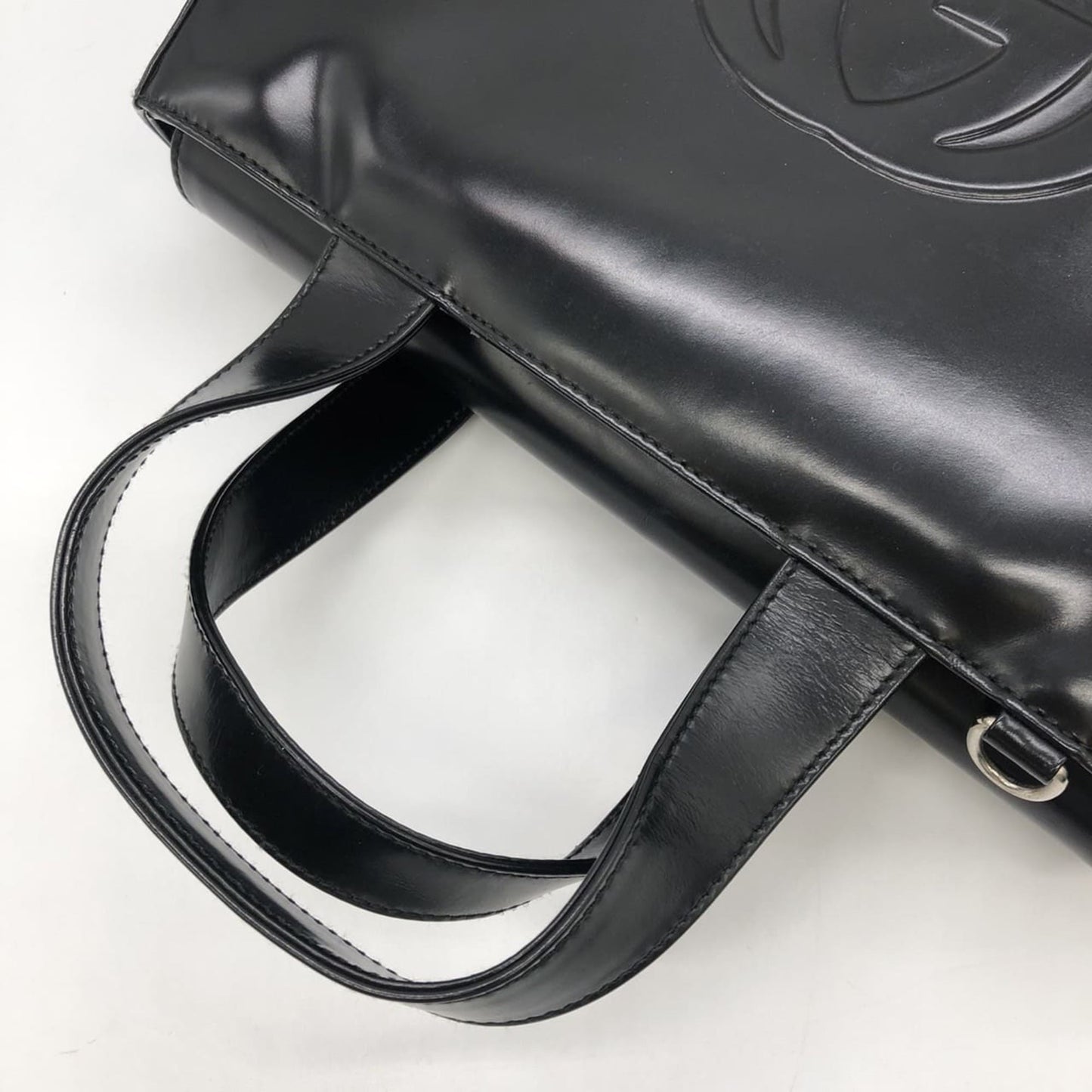 Gucci Black Leather Handbag Shoulder Bag ( )
