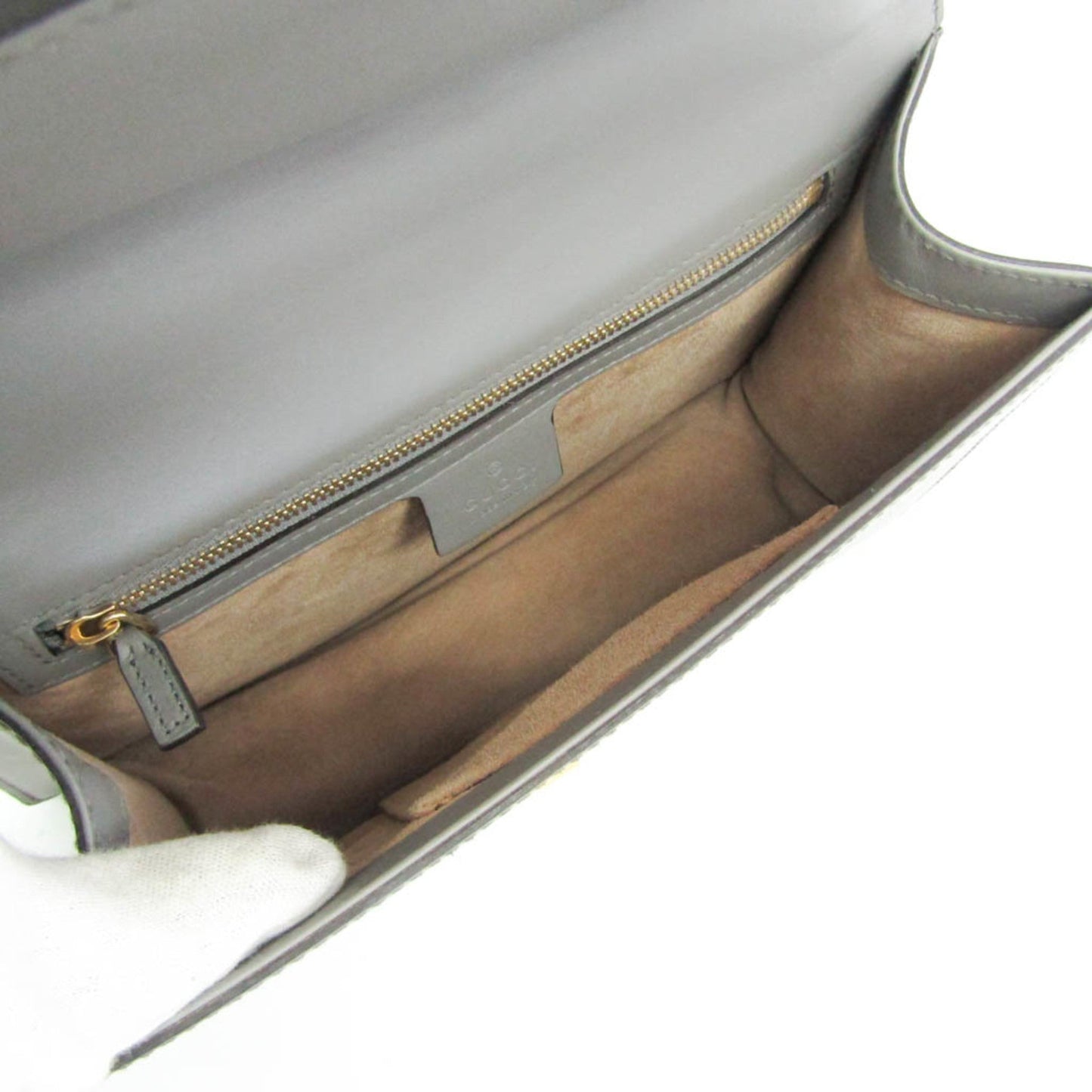 Gucci Gray Leather Shoulder Bag ( )