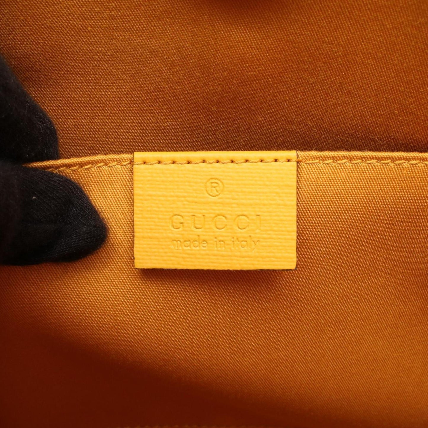 Gucci Navy Red Color Yellow Coated Canvas Leather Tote Bag ( )