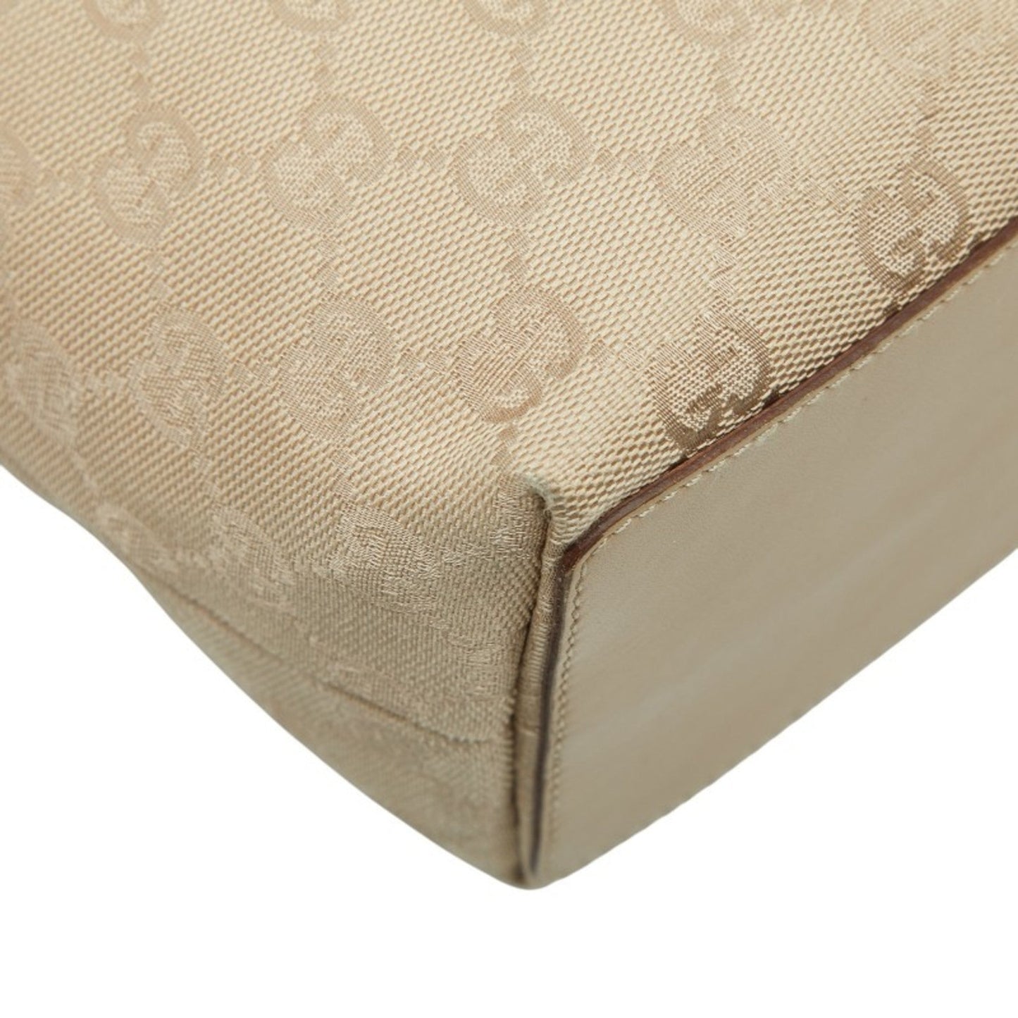 Gucci Beige Canvas Leather Handbag ( )