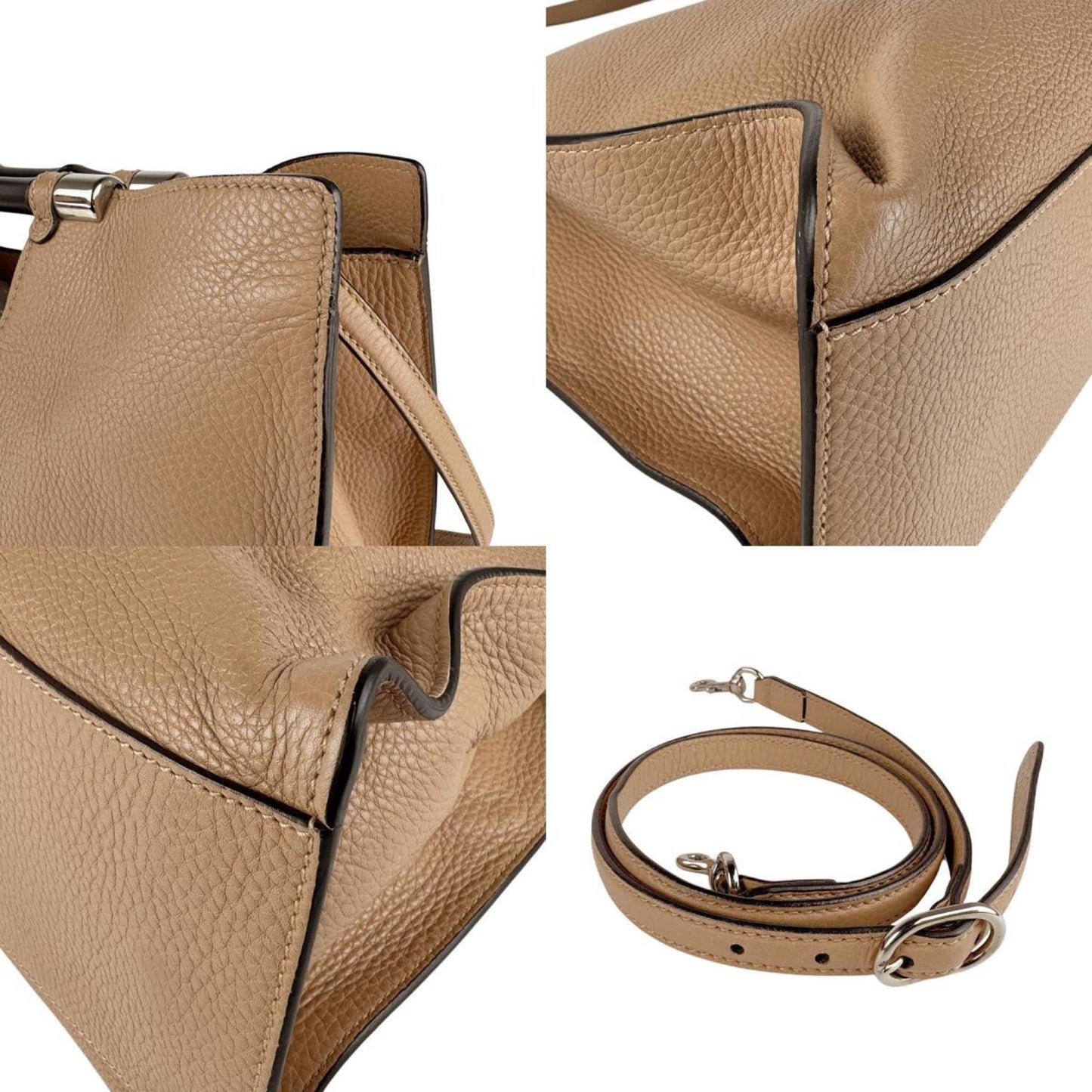 Gucci Beige Leather Handbag Shoulder Bag ( )