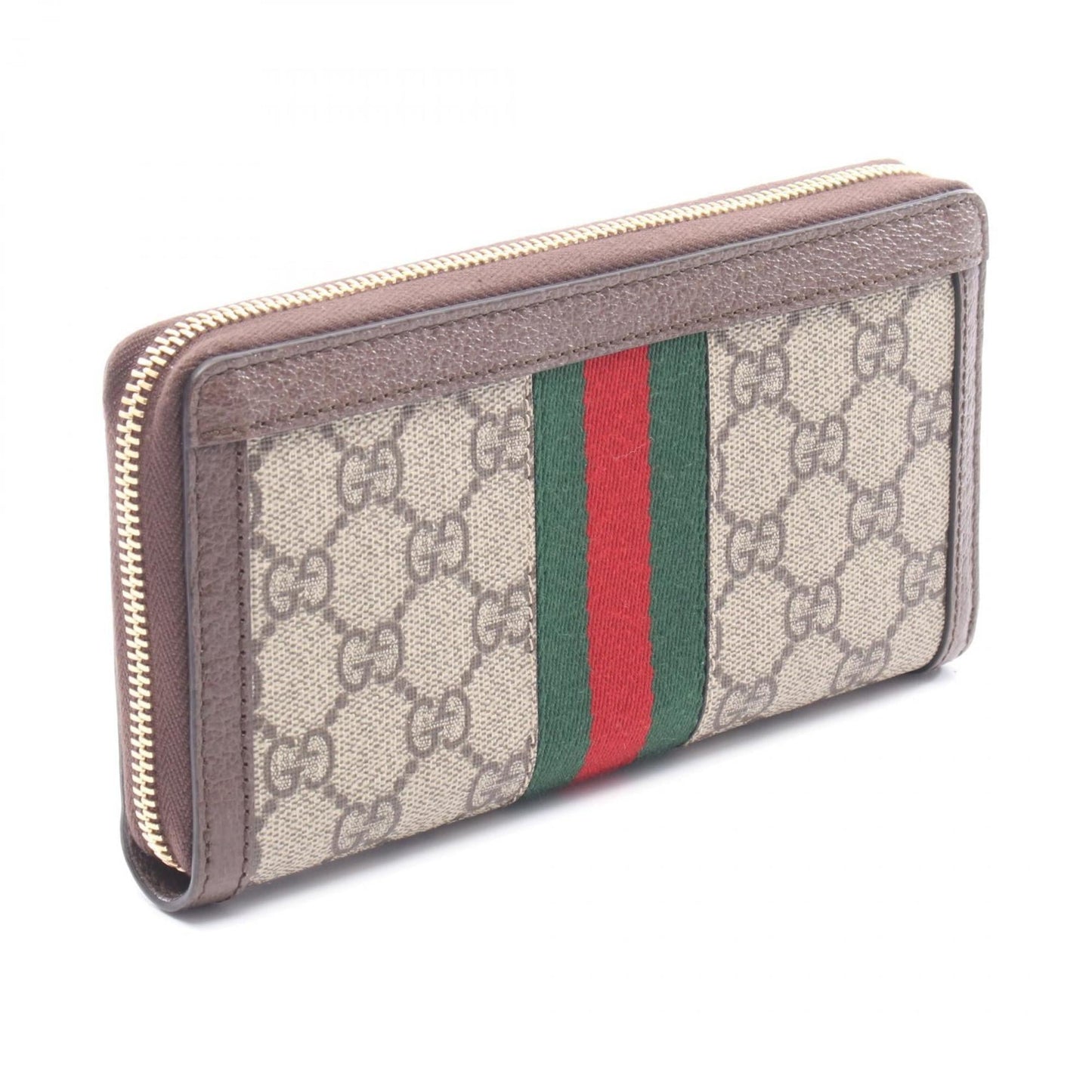 Gucci Beige Brown Multi-Color Gg Supreme Leather Long Wallet (Bi-Fold) ( )